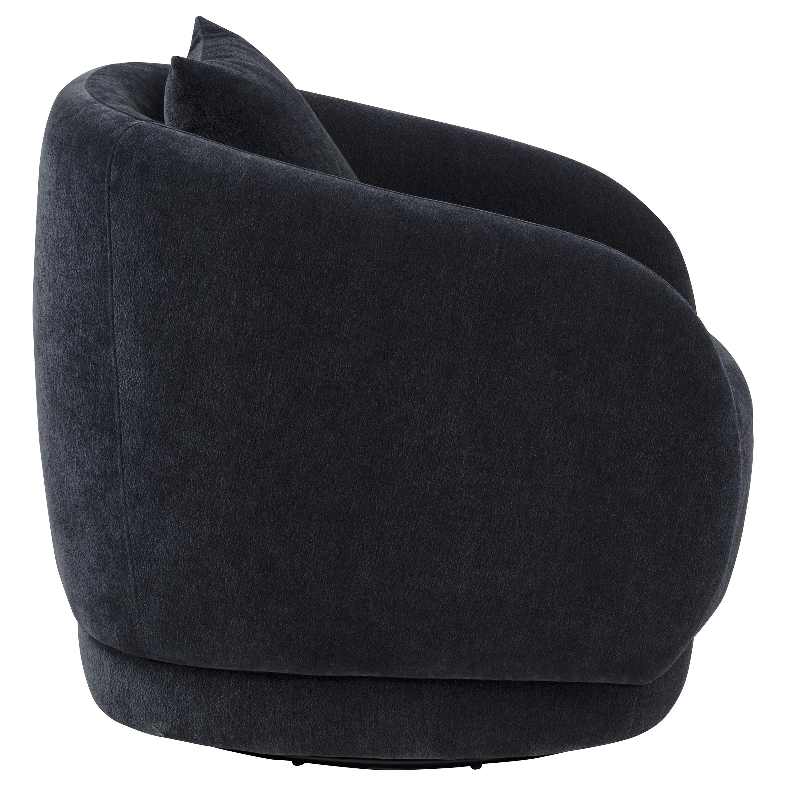 Arnaud Chenille Upholstered Swivel Accent Chair Navy — view 7