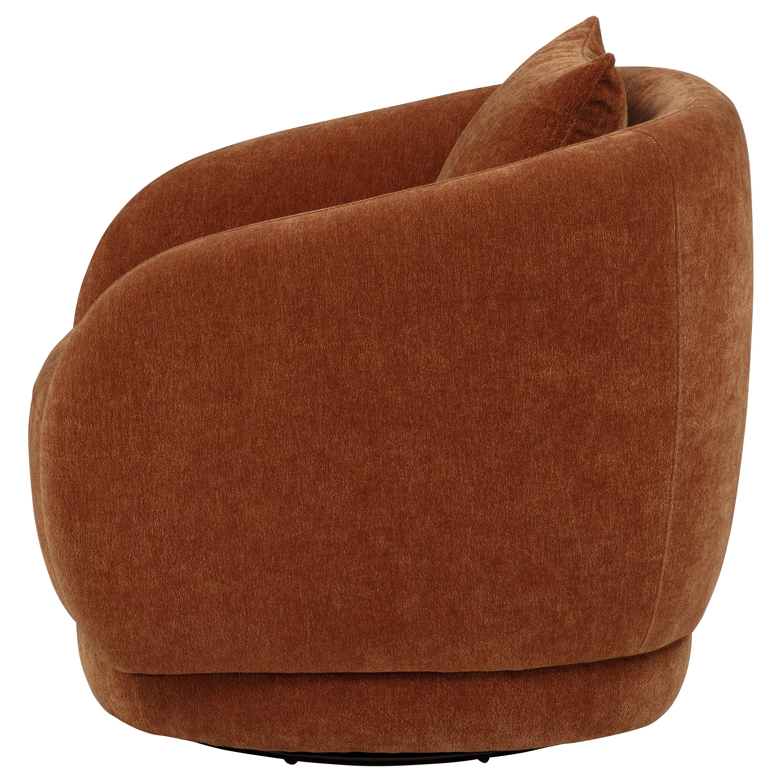 Arnaud Chenille Upholstered Swivel Accent Chair Burnt Orange — view 5