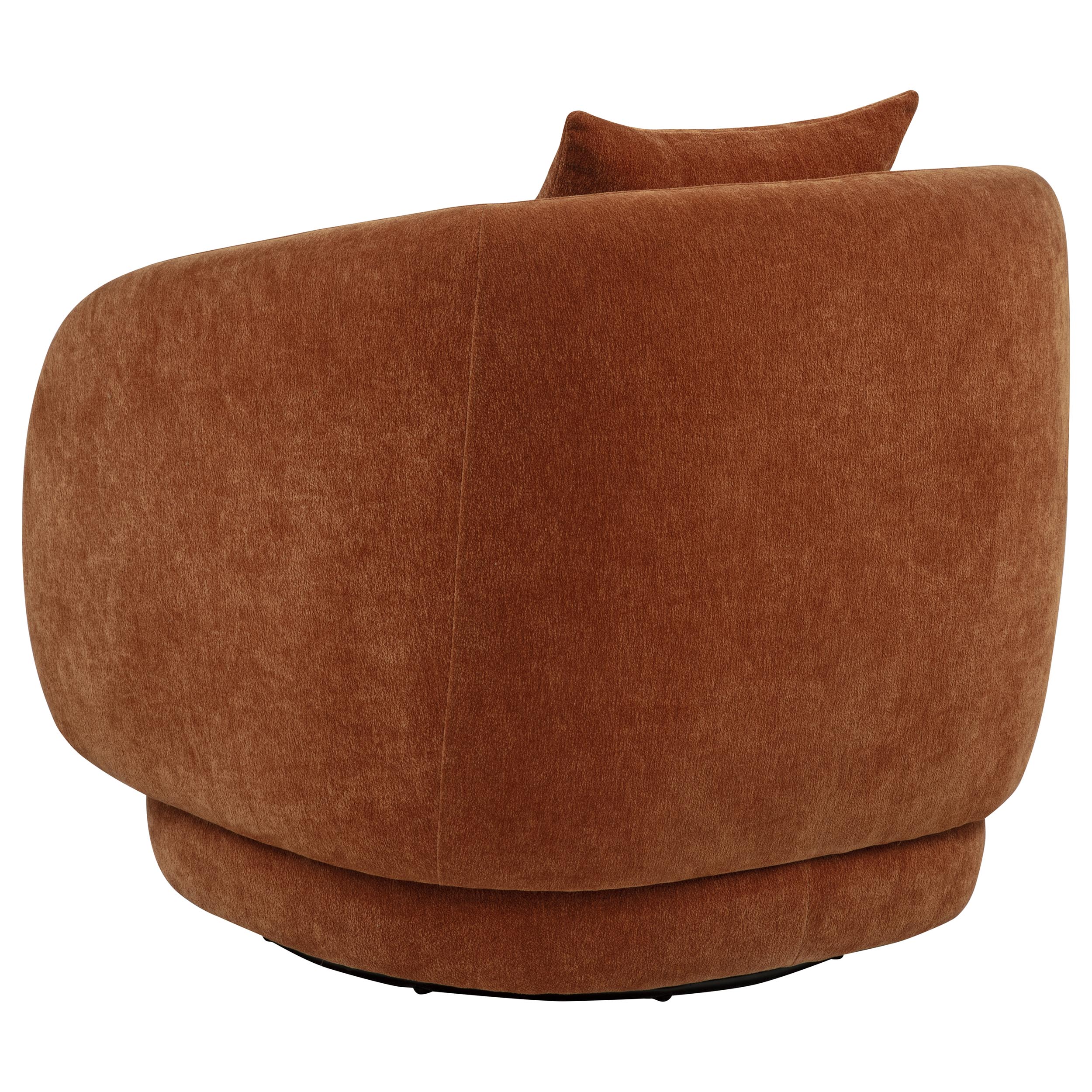 Arnaud Chenille Upholstered Swivel Accent Chair Burnt Orange — view 6