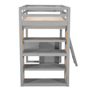 Loft Bed With Ladder, Shelves, And Desk
