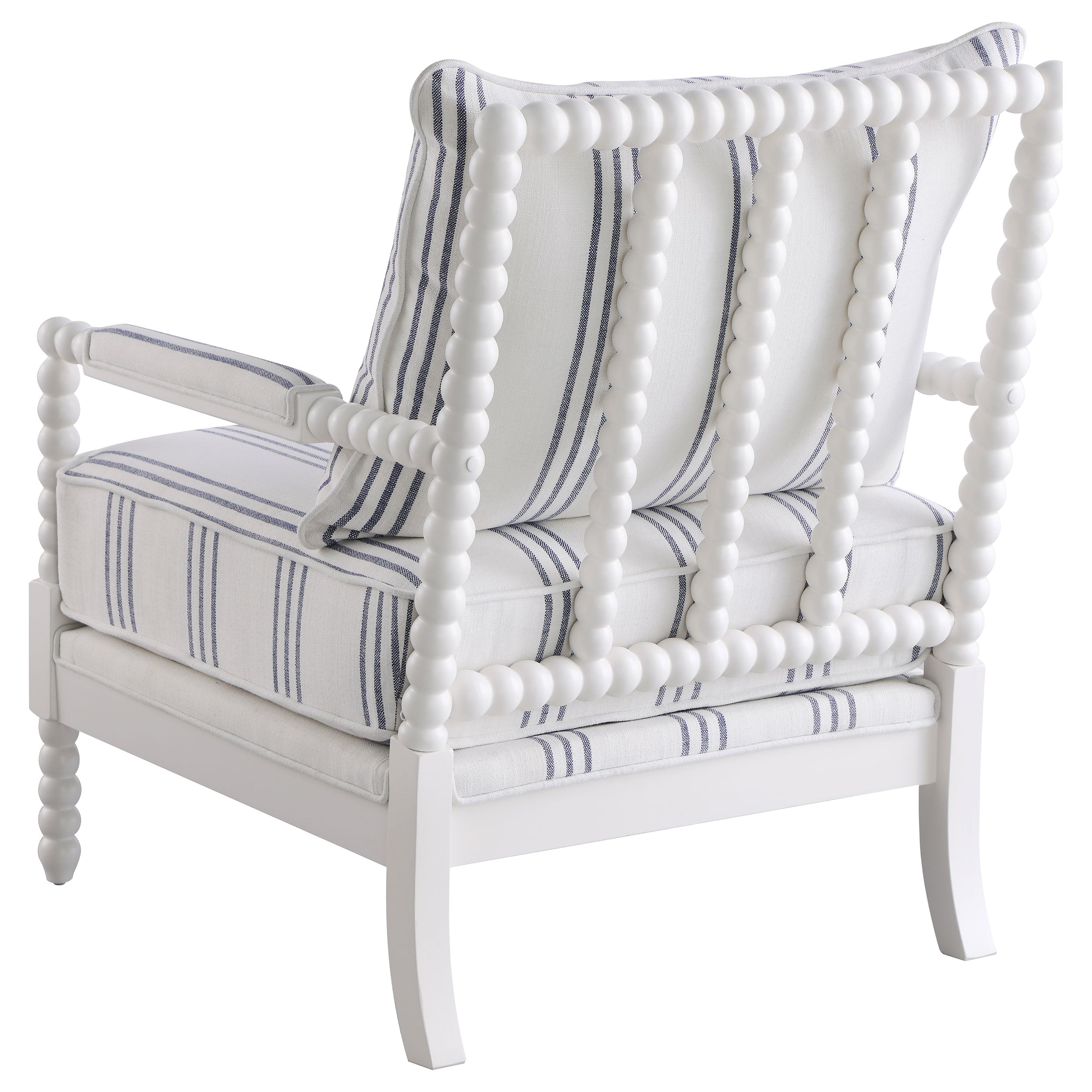 Blanchett Upholstered Bobbin Accent Chair White — view 6