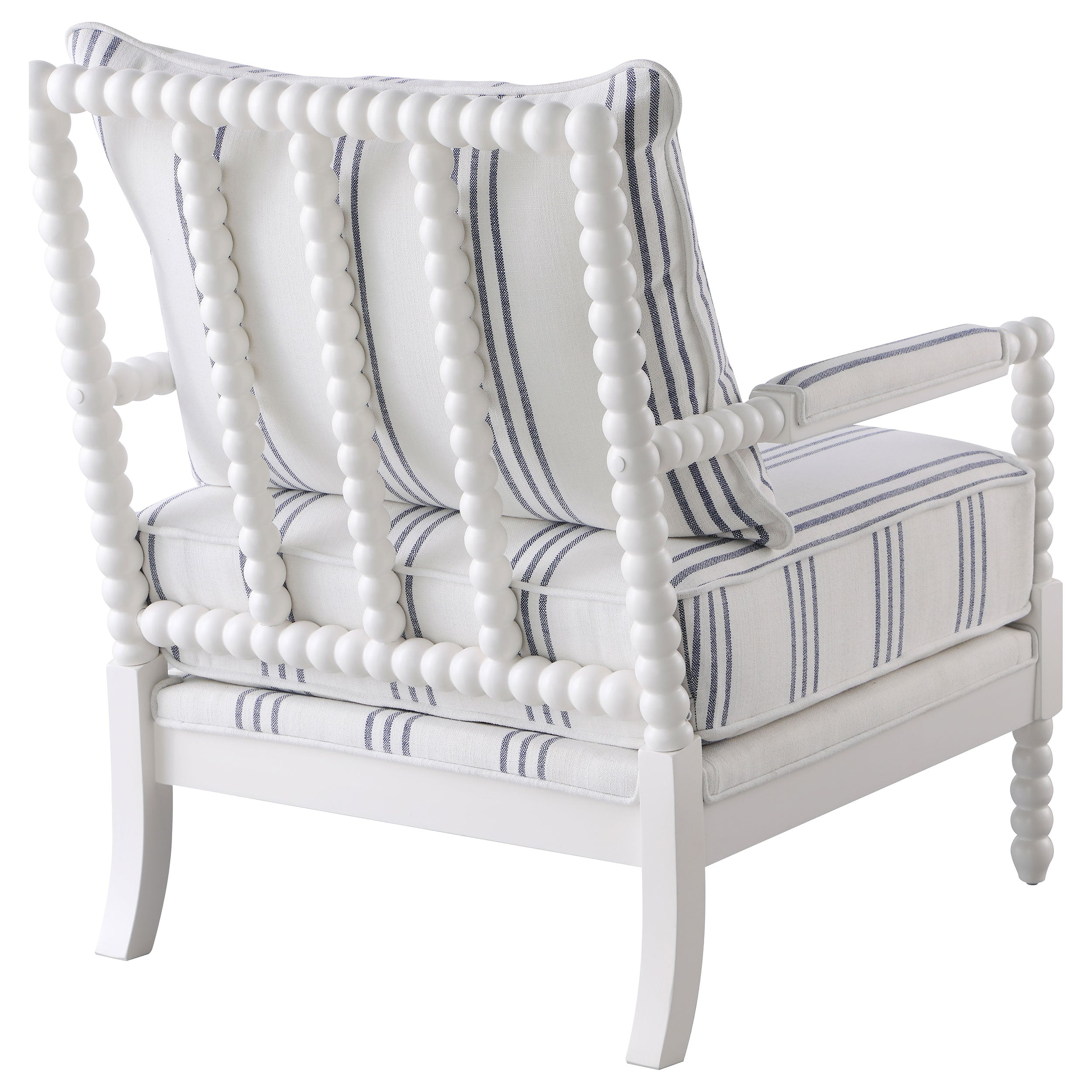 Blanchett Upholstered Bobbin Accent Chair White — view 8