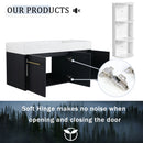 Modern Wall Mounted Bathroom Vanity With Thick Edge Resin Sink And Storage Rack