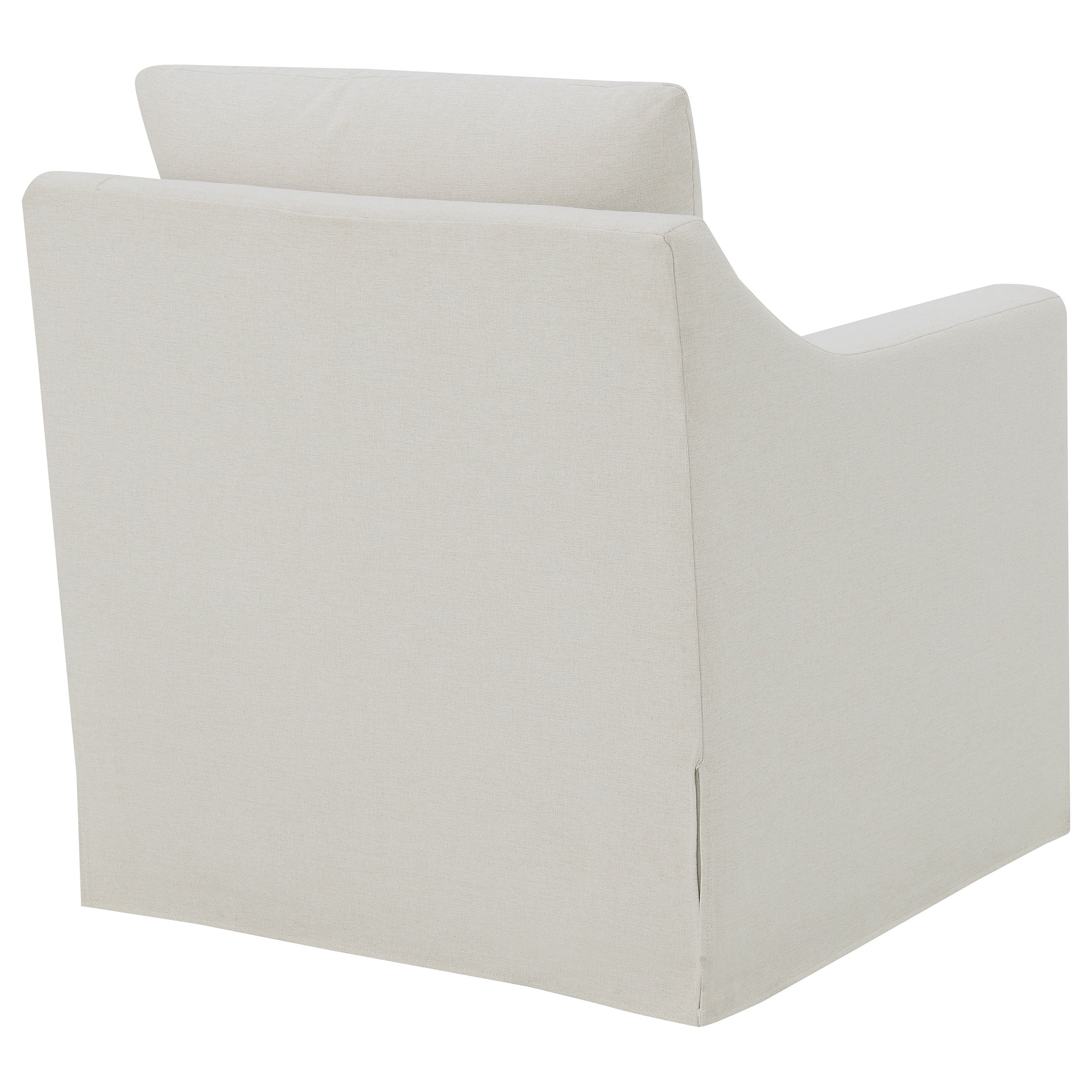 Winter Upholstered Sloped Arm Accent Swivel Chair Beige — view 7