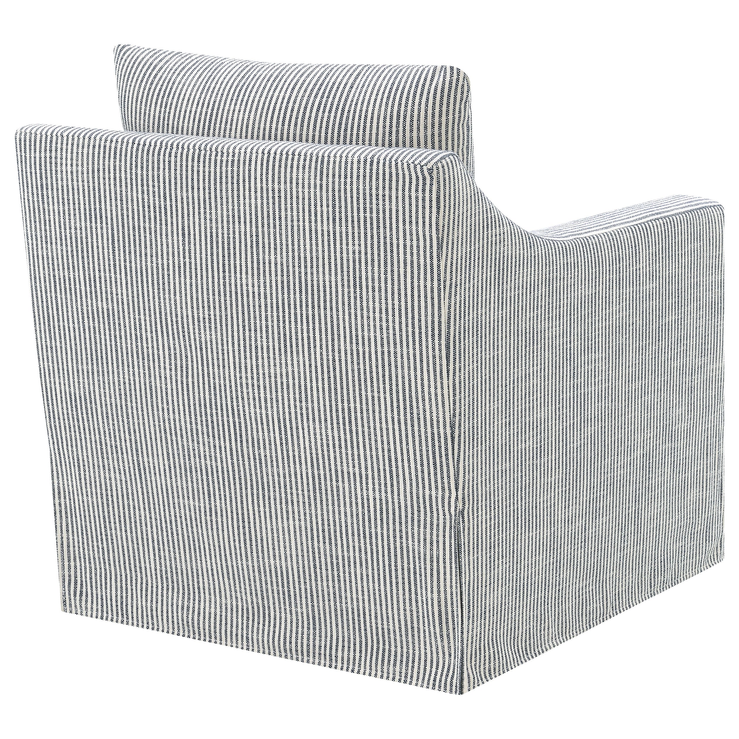 Winter Upholstered Sloped Arm Accent Swivel Chair Grey — view 7