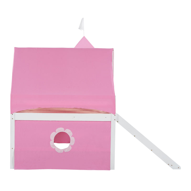 Loft Bed With Slide Tent And Tower Fun Playhouse Design