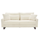 Modern Corduroy Loveseat Sofa With 4 Pillows