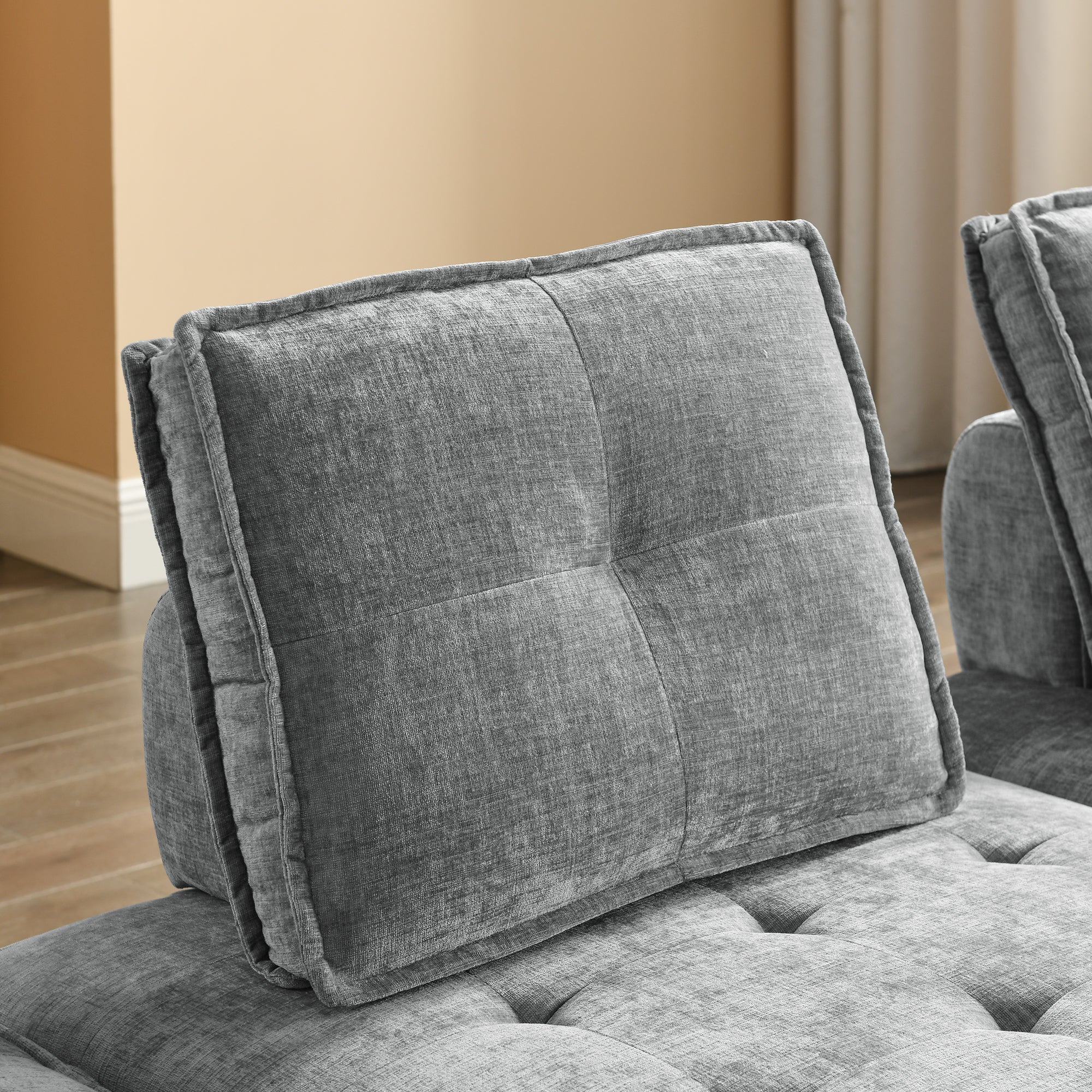 L-Shape Modular Sectional Sofa, DIY Combination, Chenille