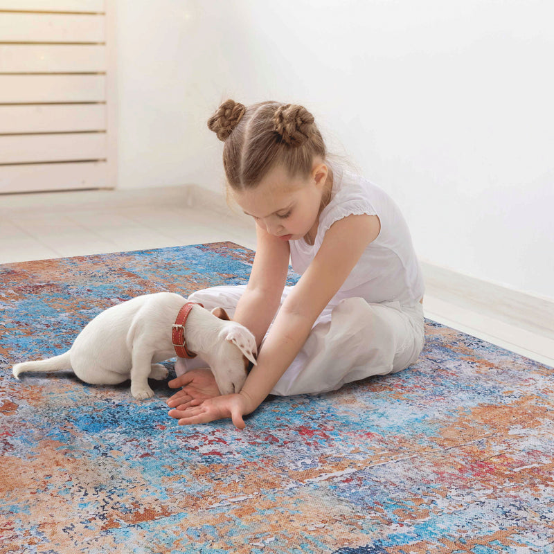 Maval - Abstract Washable Area Rug