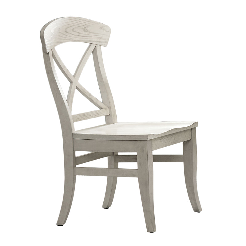 Harola - Cross-Back Dining Side Chairs In (Set of 2) - Smoky White