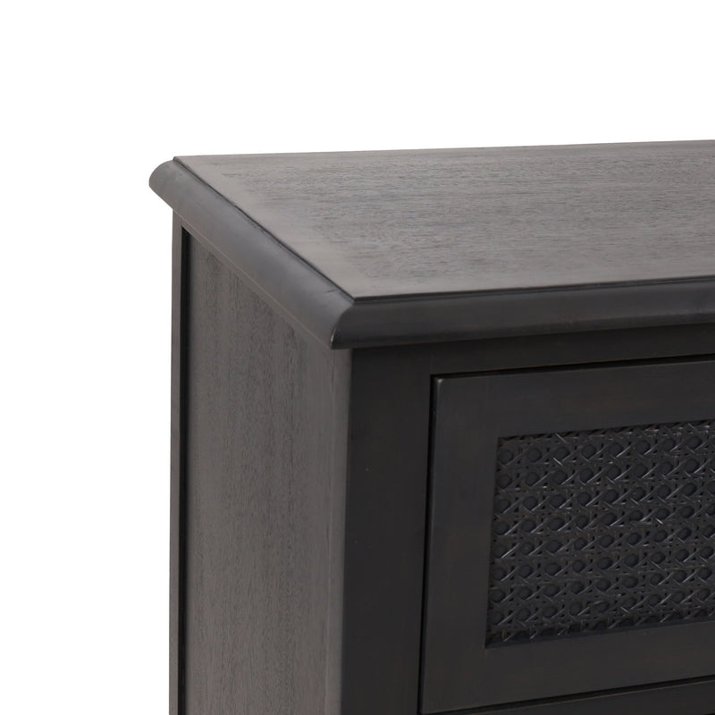 Newell - Cane 3 Drawer Dresser - Dark Gray