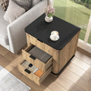 Multi Functional 3 Drawer Nightstand, Perfect For Storing Items Of Different Heights, A Perfect Combination Of Nature And Fashion - Black