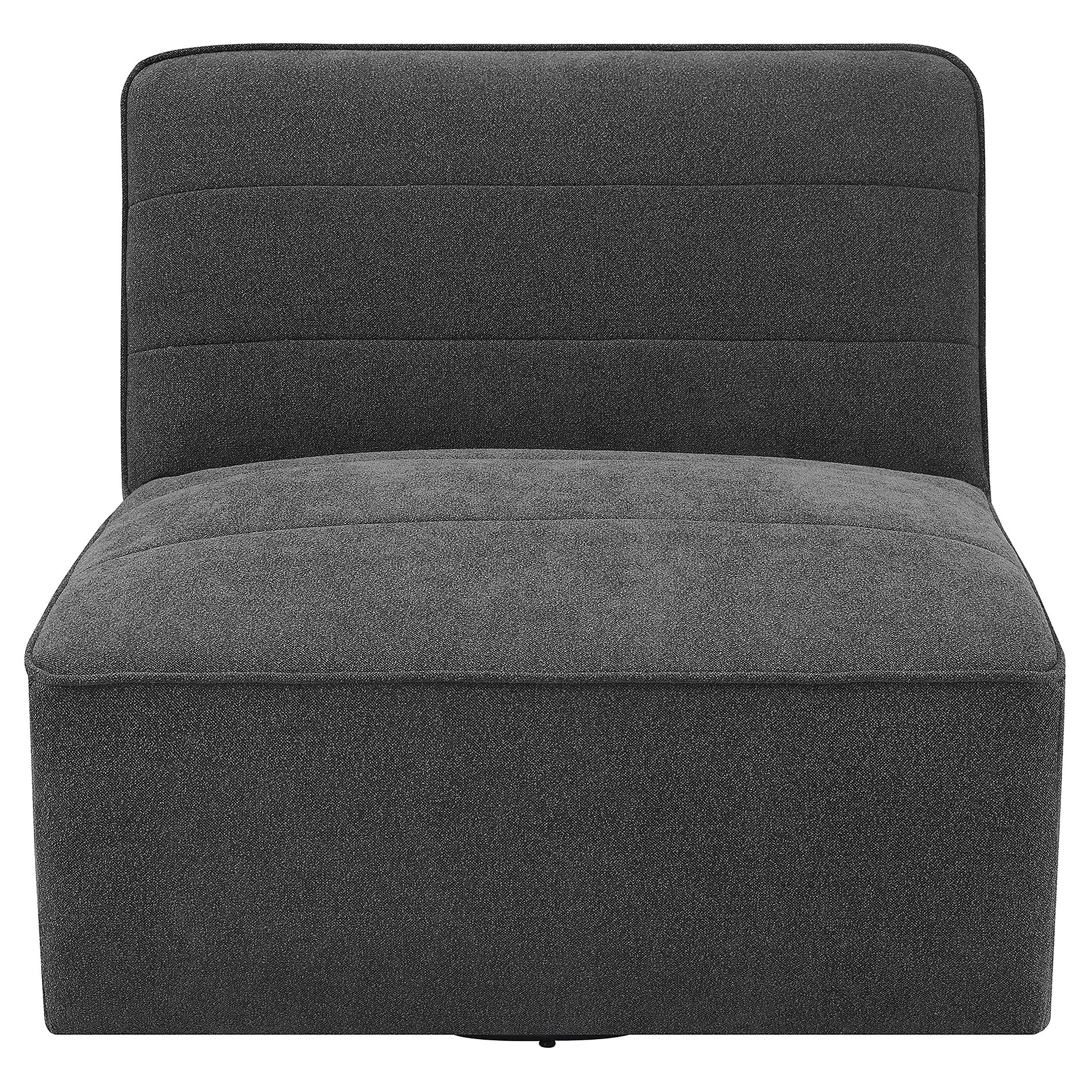 Cobie Upholstered Armless Swivel Chair Dark Charcoal — view 3