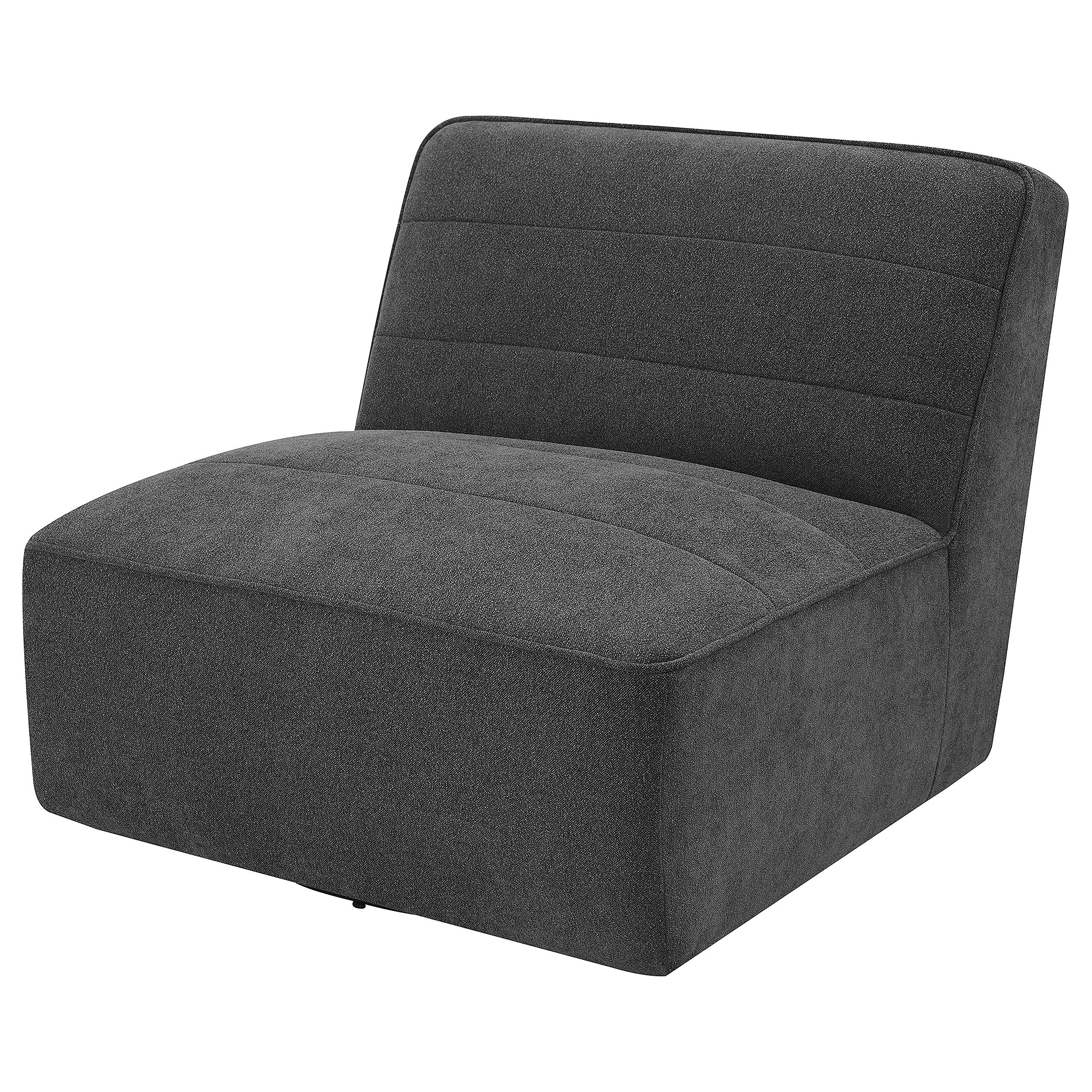 Cobie Upholstered Armless Swivel Chair Dark Charcoal — view 4
