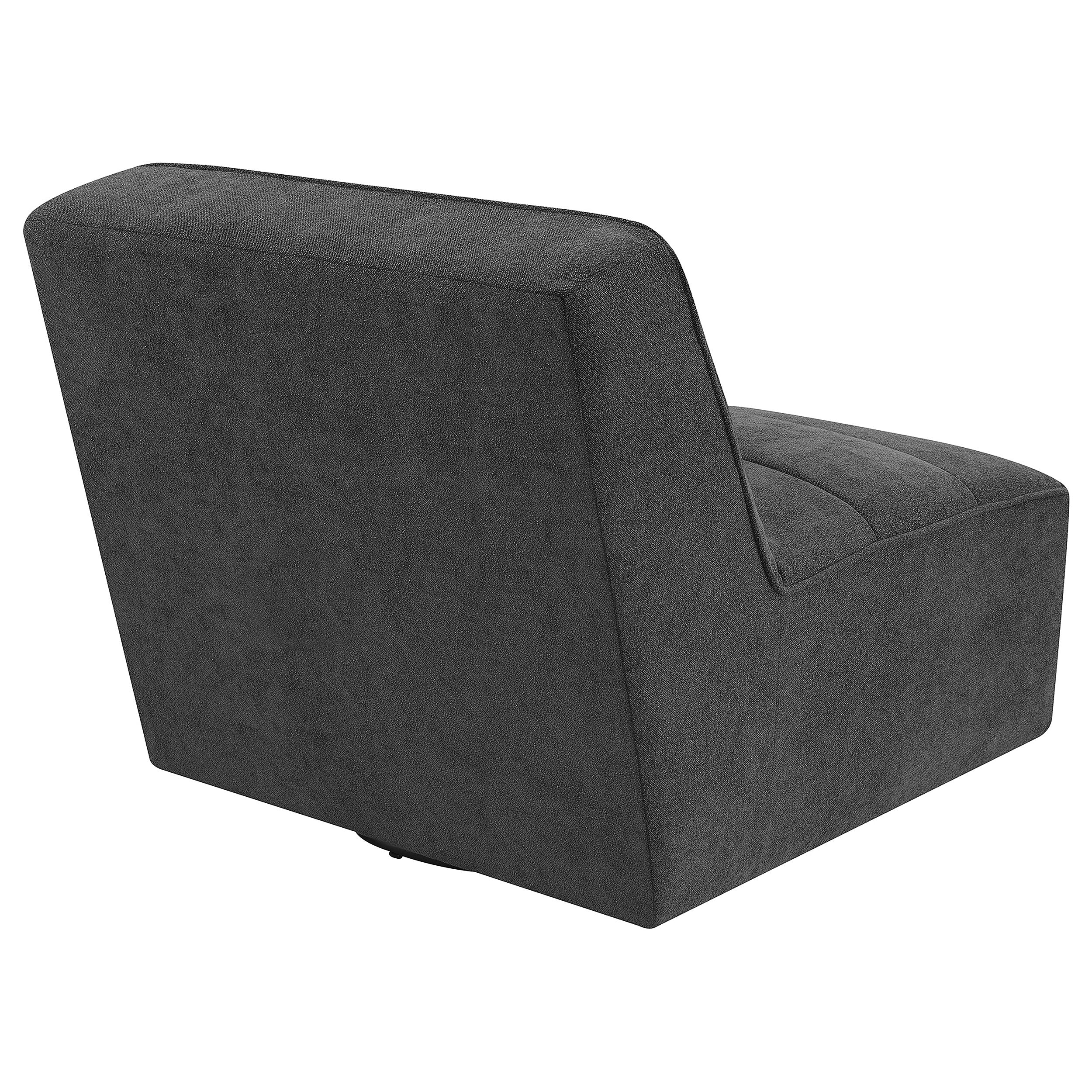 Cobie Upholstered Armless Swivel Chair Dark Charcoal — view 7