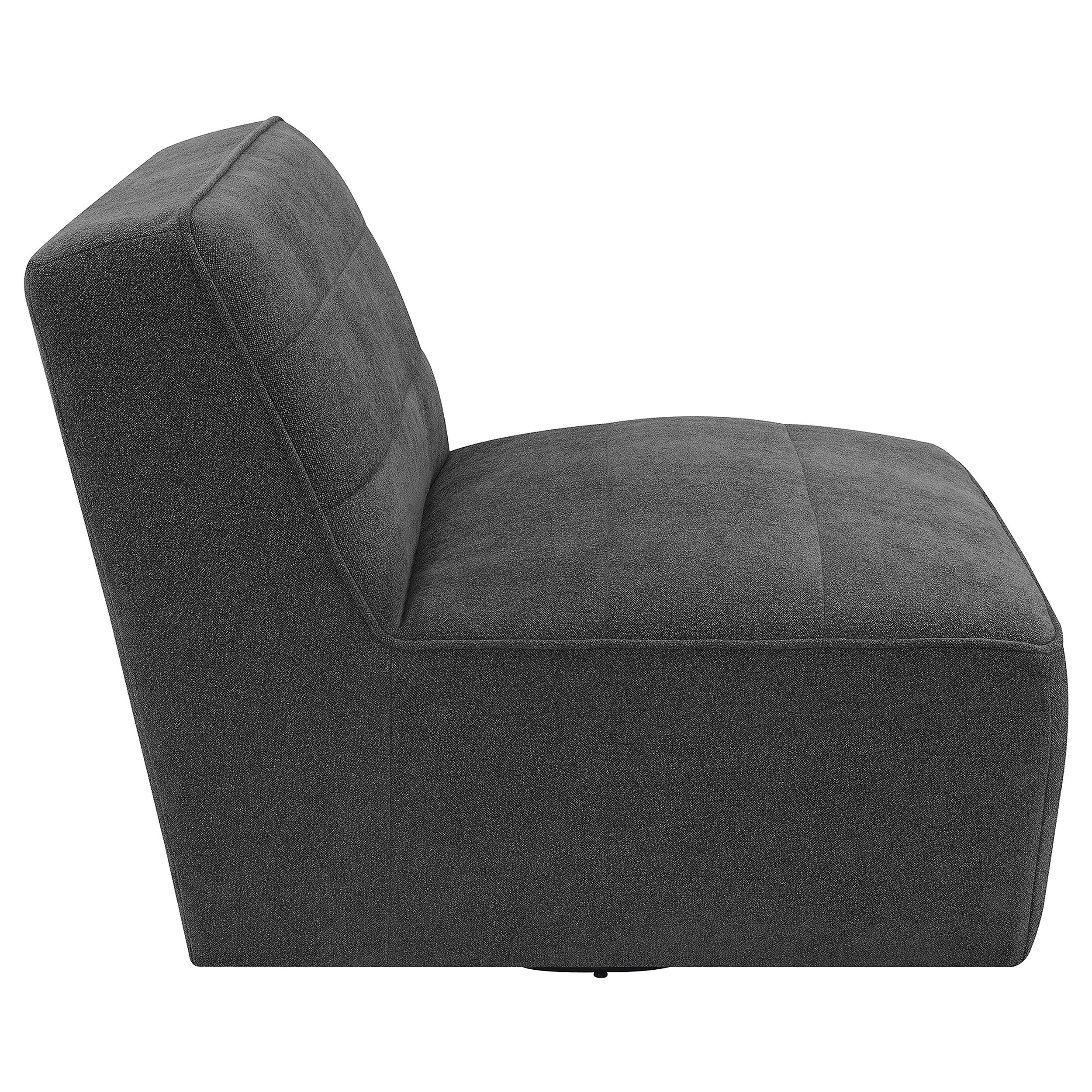 Cobie Upholstered Armless Swivel Chair Dark Charcoal — view 8