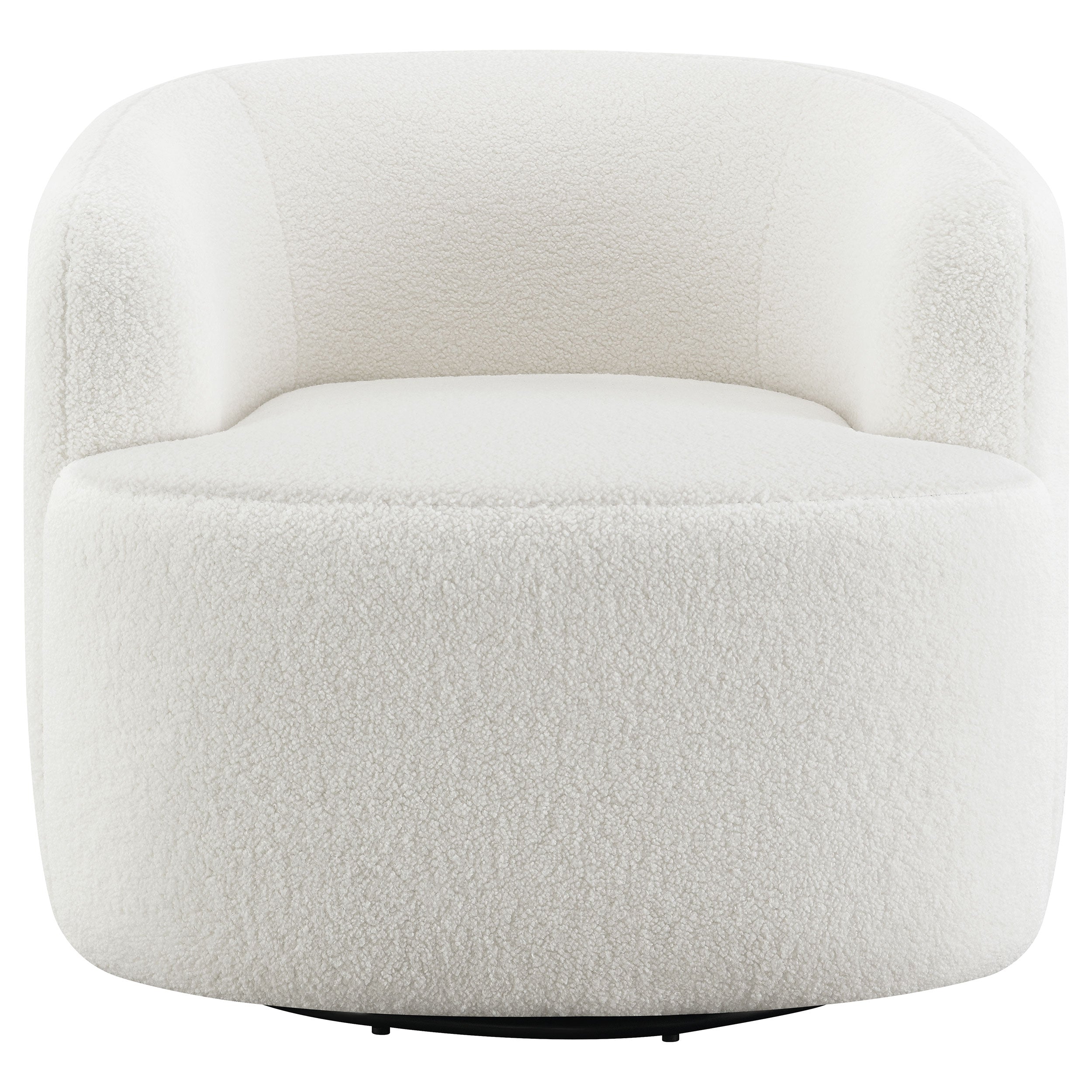 Hudson Faux Sheepskin Upholstered Swivel Chair Natural — view 3