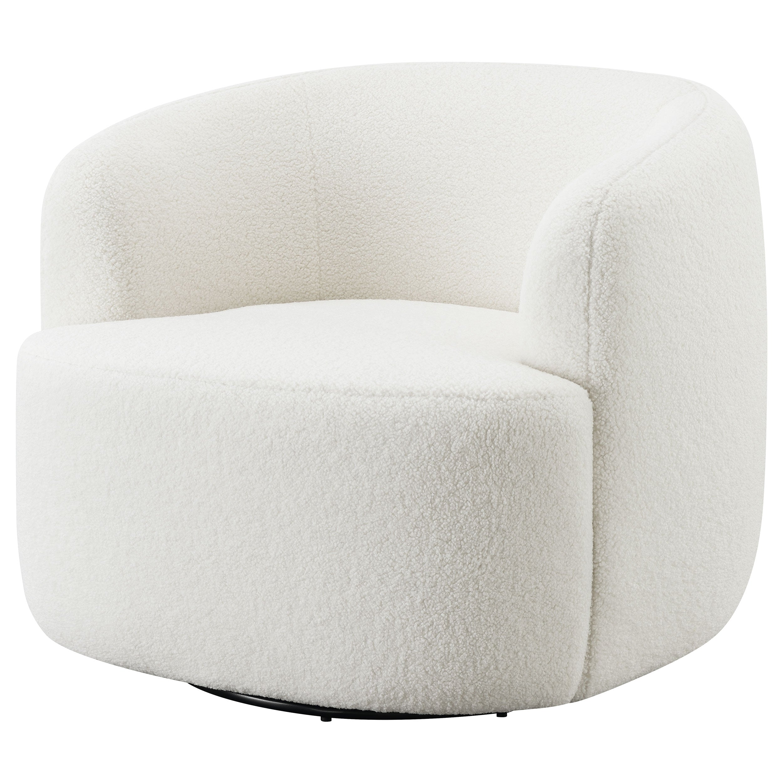 Hudson Faux Sheepskin Upholstered Swivel Chair Natural — view 4