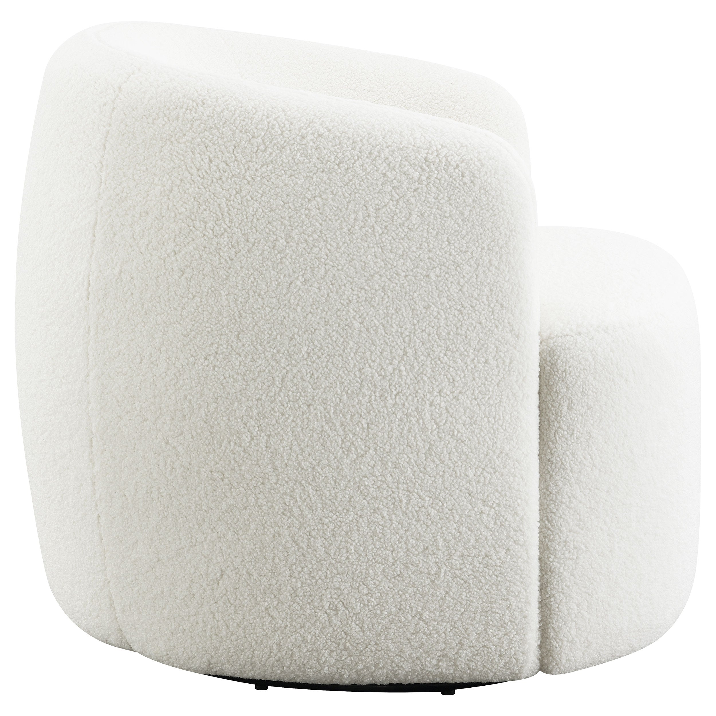 Hudson Faux Sheepskin Upholstered Swivel Chair Natural — view 8