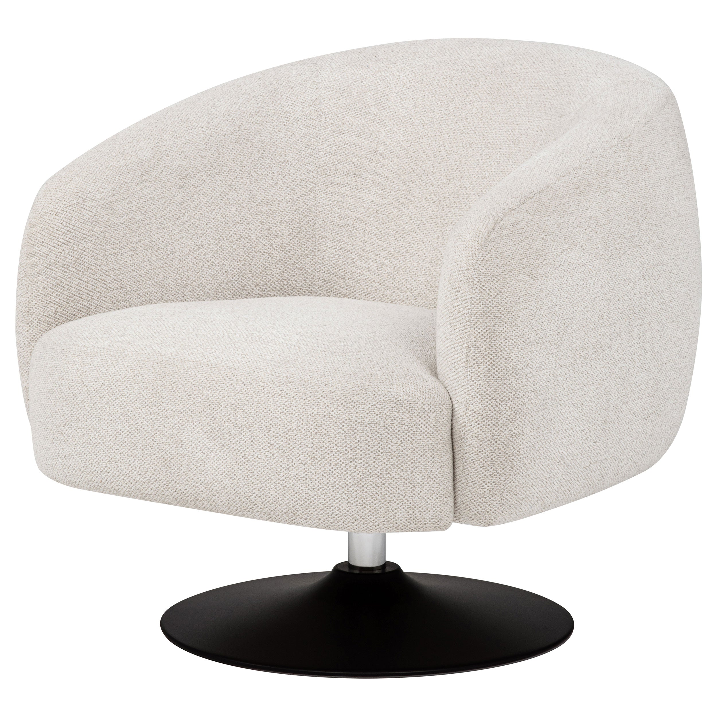 Dave Upholstered Barrel Back Swivel Club Chair Beige — view 4