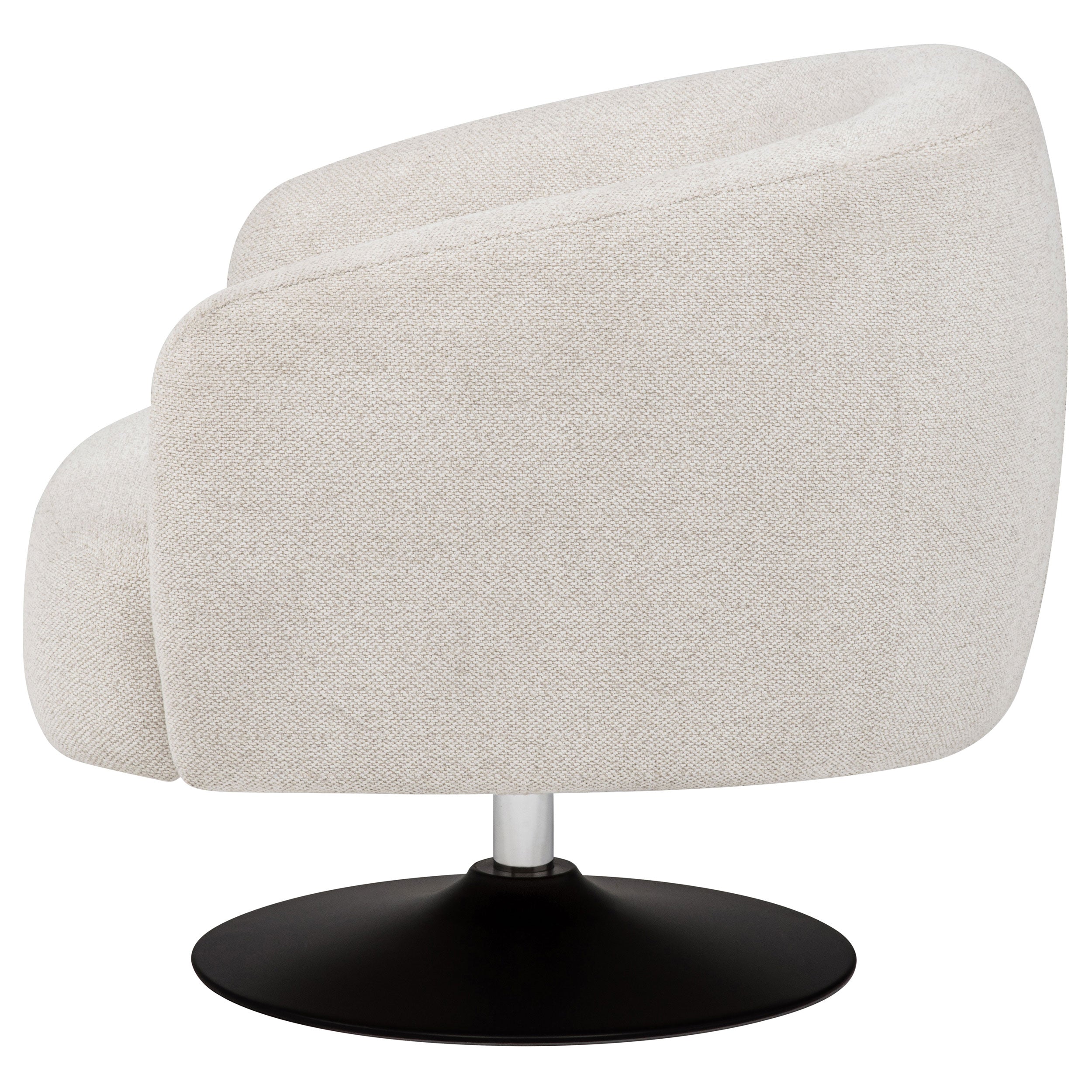 Dave Upholstered Barrel Back Swivel Club Chair Beige — view 5