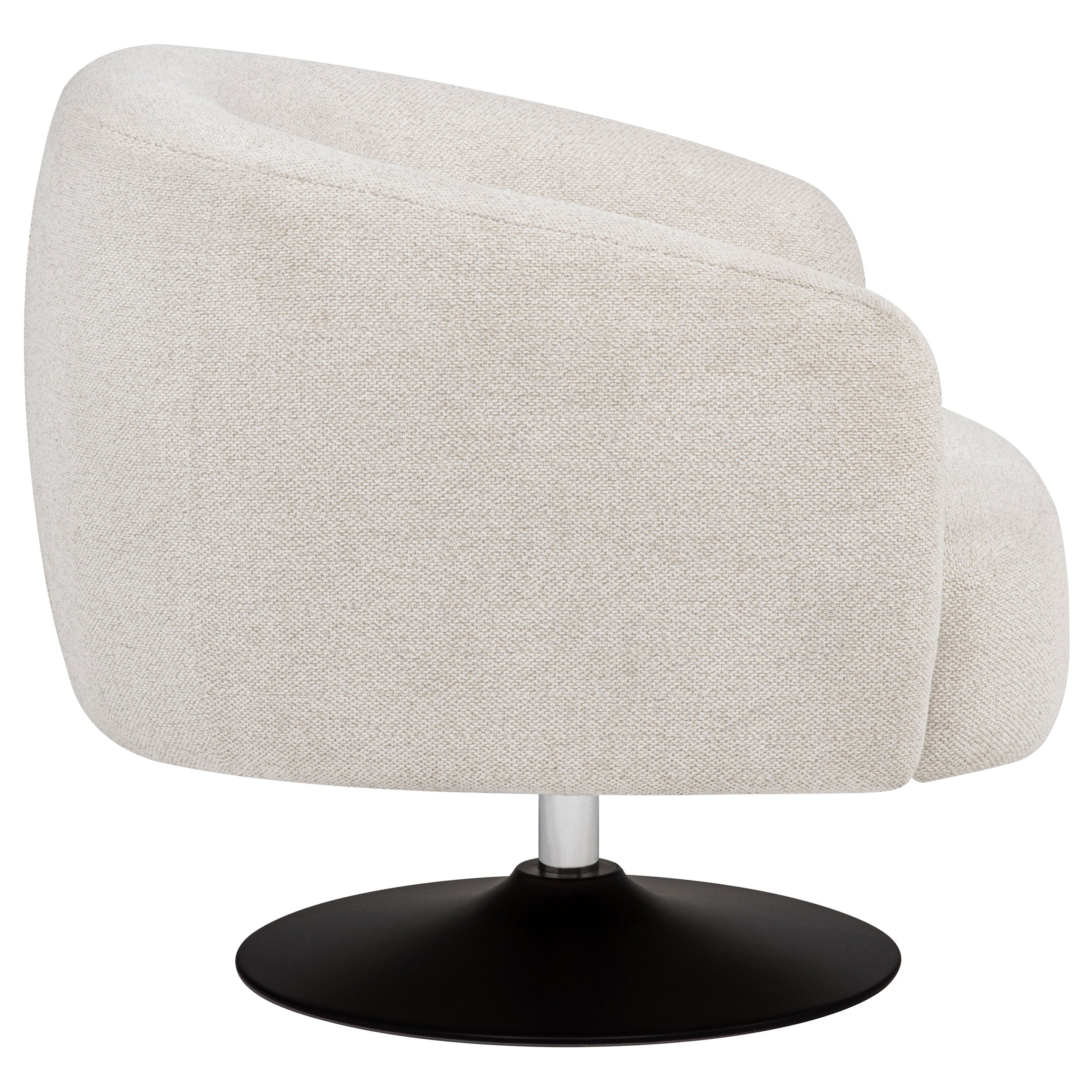 Dave Upholstered Barrel Back Swivel Club Chair Beige — view 9