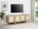 Kailani - 79" 4-door Cane TV Stand Media Console - Beige Oak