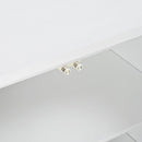 Modern 4 Door Sideboard With Creative Carved Surface And Adjustable Shelves