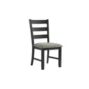 Martin - Dining Side Chair With Gray Fabric (Set of 2) - Black Finish