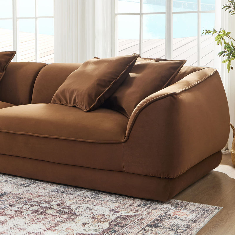 Nordic Modern Sofa With Removable Pillowcase, High Density Sponge Filling, 4 Throw Pillows