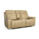 Odell - Power Reclining Loveseat With Console, Power Headrests & Lumbar - Stone