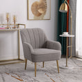 Modern Mid-Century Chair Linen Sherpa Armchair For Living Room Bedroom Office