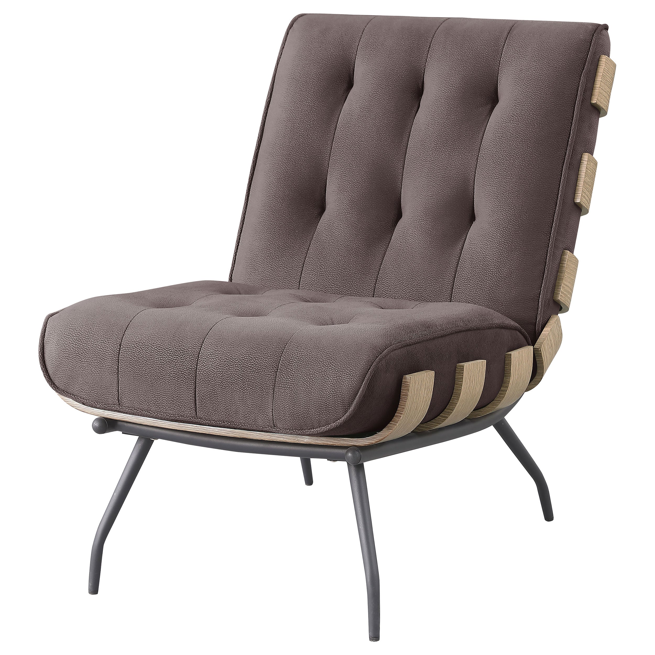 Aloma Upholstered Tufted Armless Accent Chair Brown — view 4