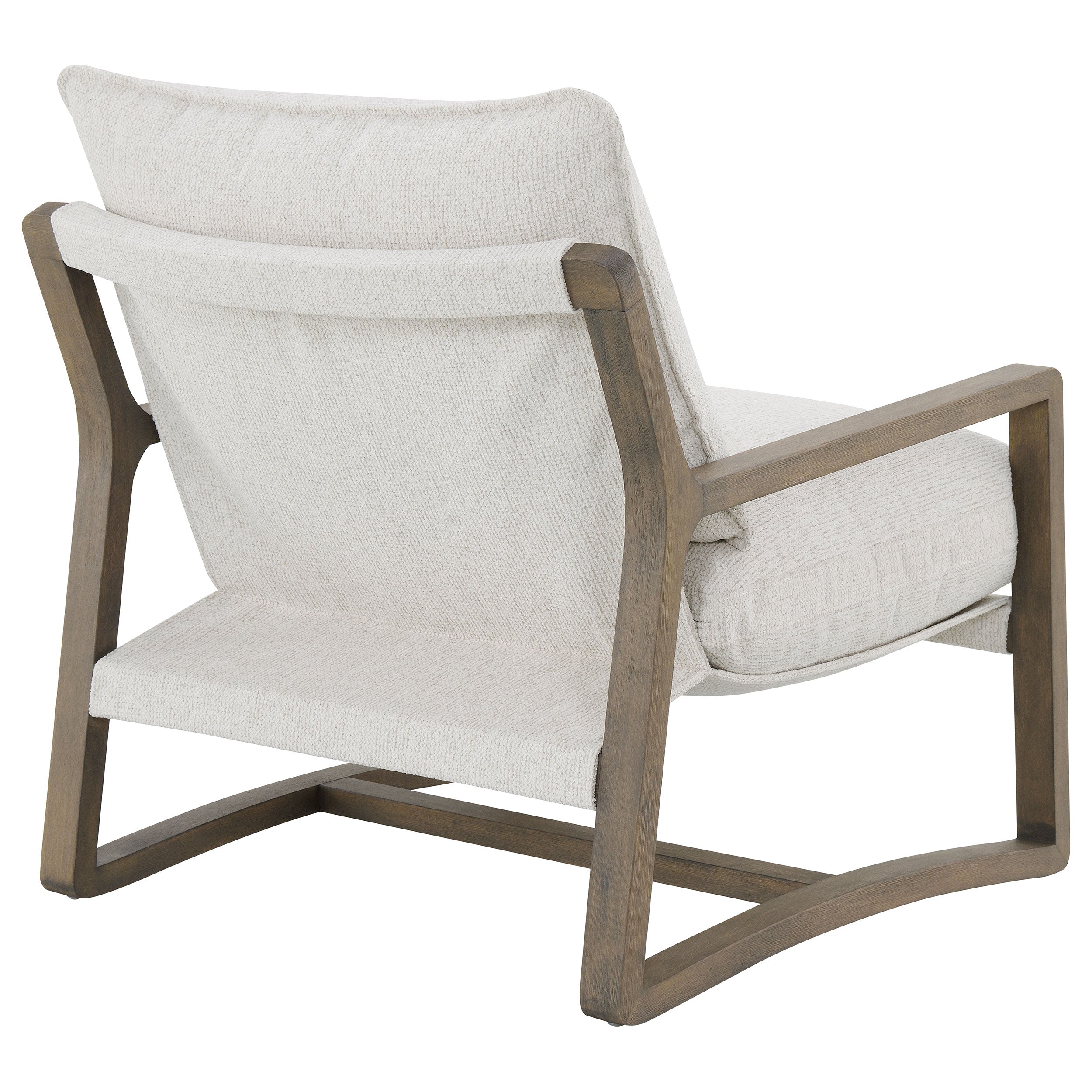 Geneva Boucle Upholstered Wood Arm Accent Chair Sand — view 7