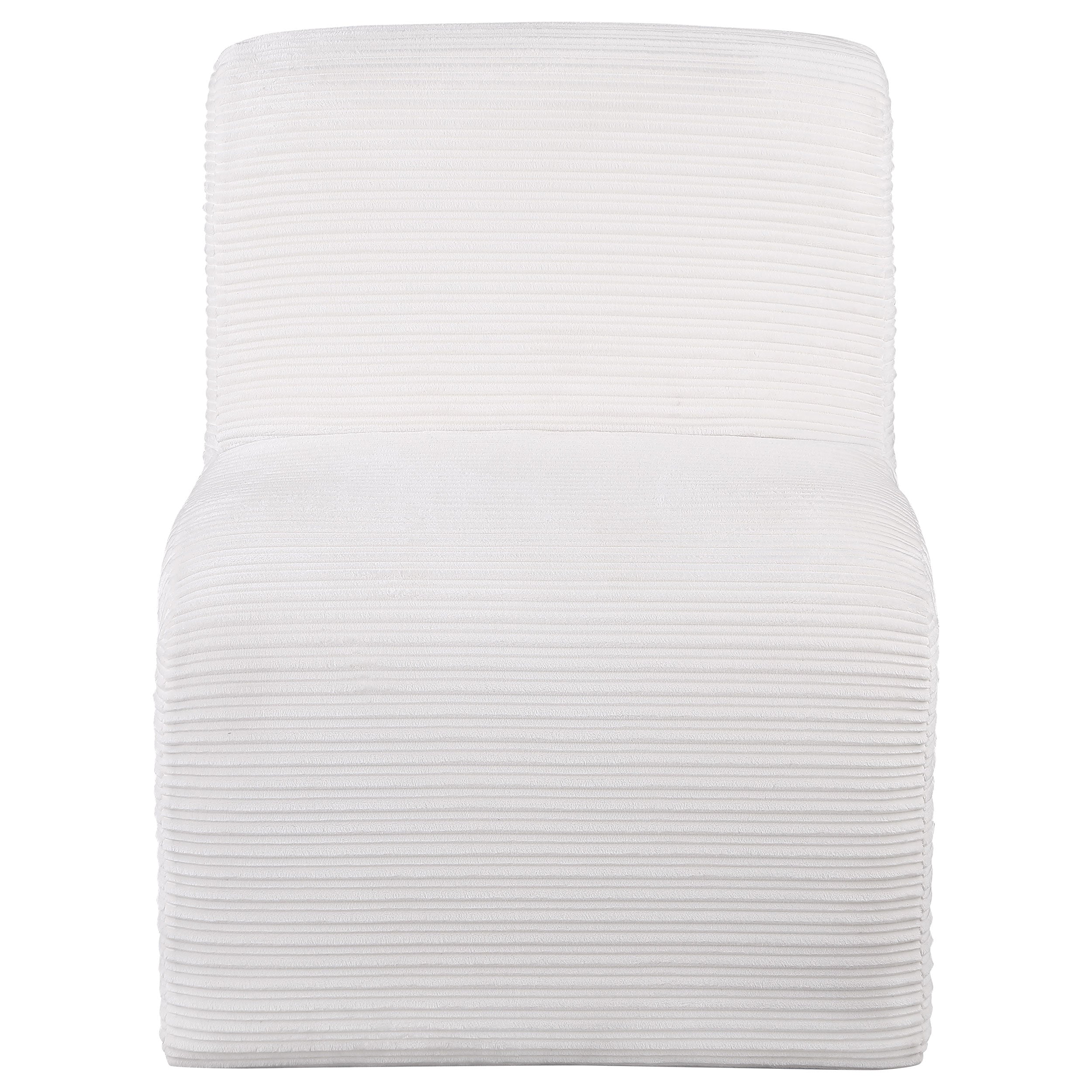 Drayton Upholstered Curved Armless Accent Chair Ivory — view 3