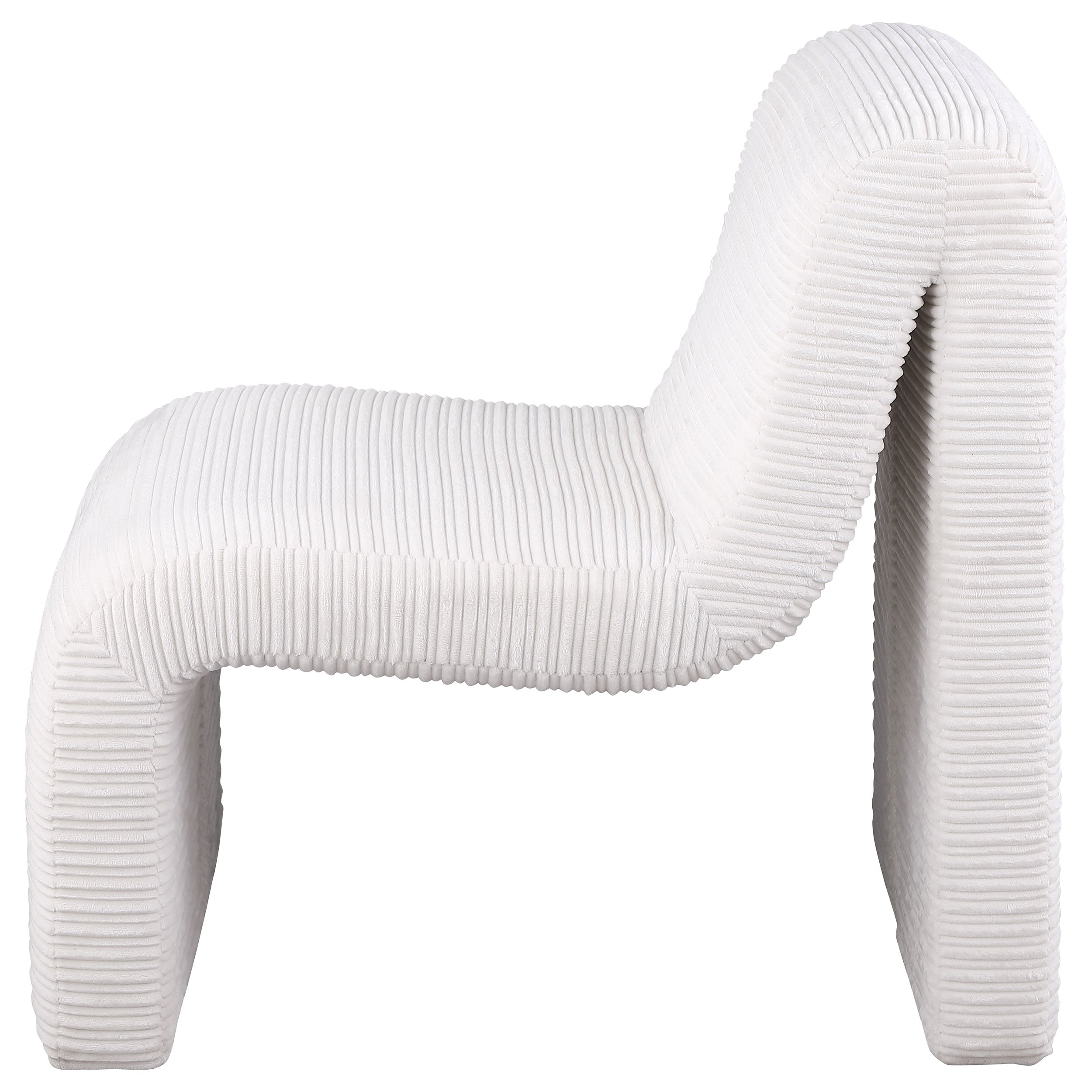 Drayton Upholstered Curved Armless Accent Chair Ivory — view 5