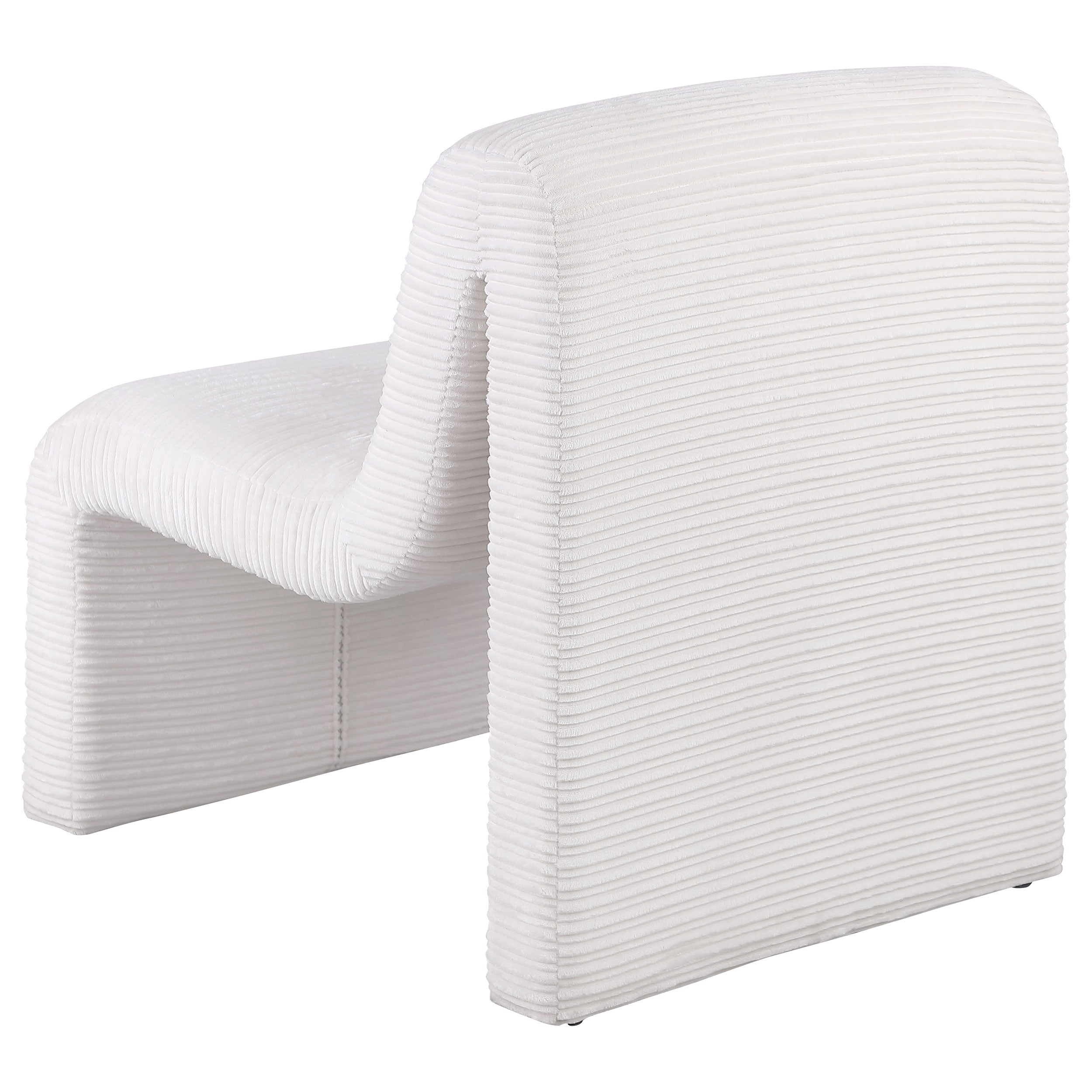 Drayton Upholstered Curved Armless Accent Chair Ivory — view 6