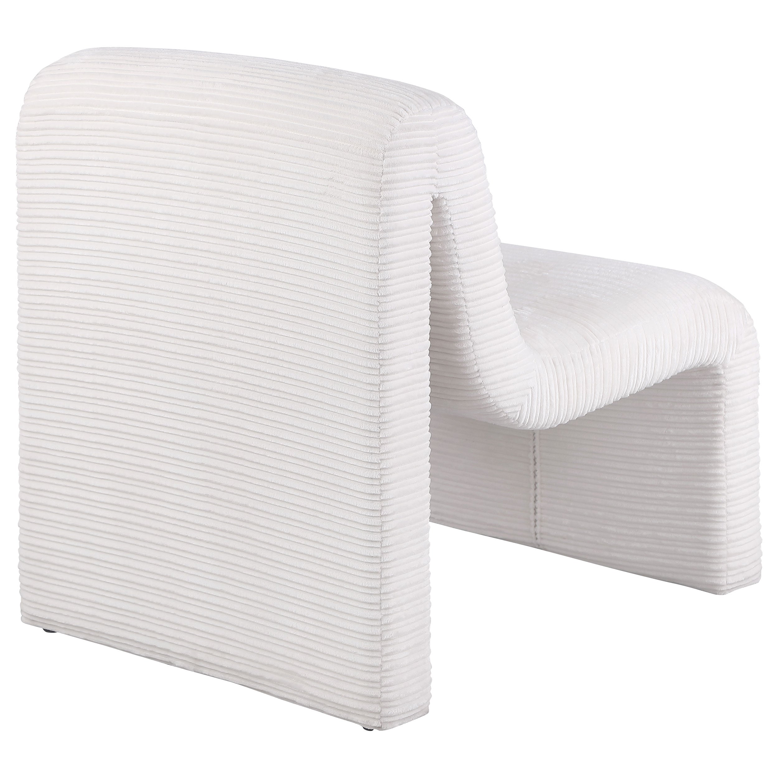Drayton Upholstered Curved Armless Accent Chair Ivory — view 7