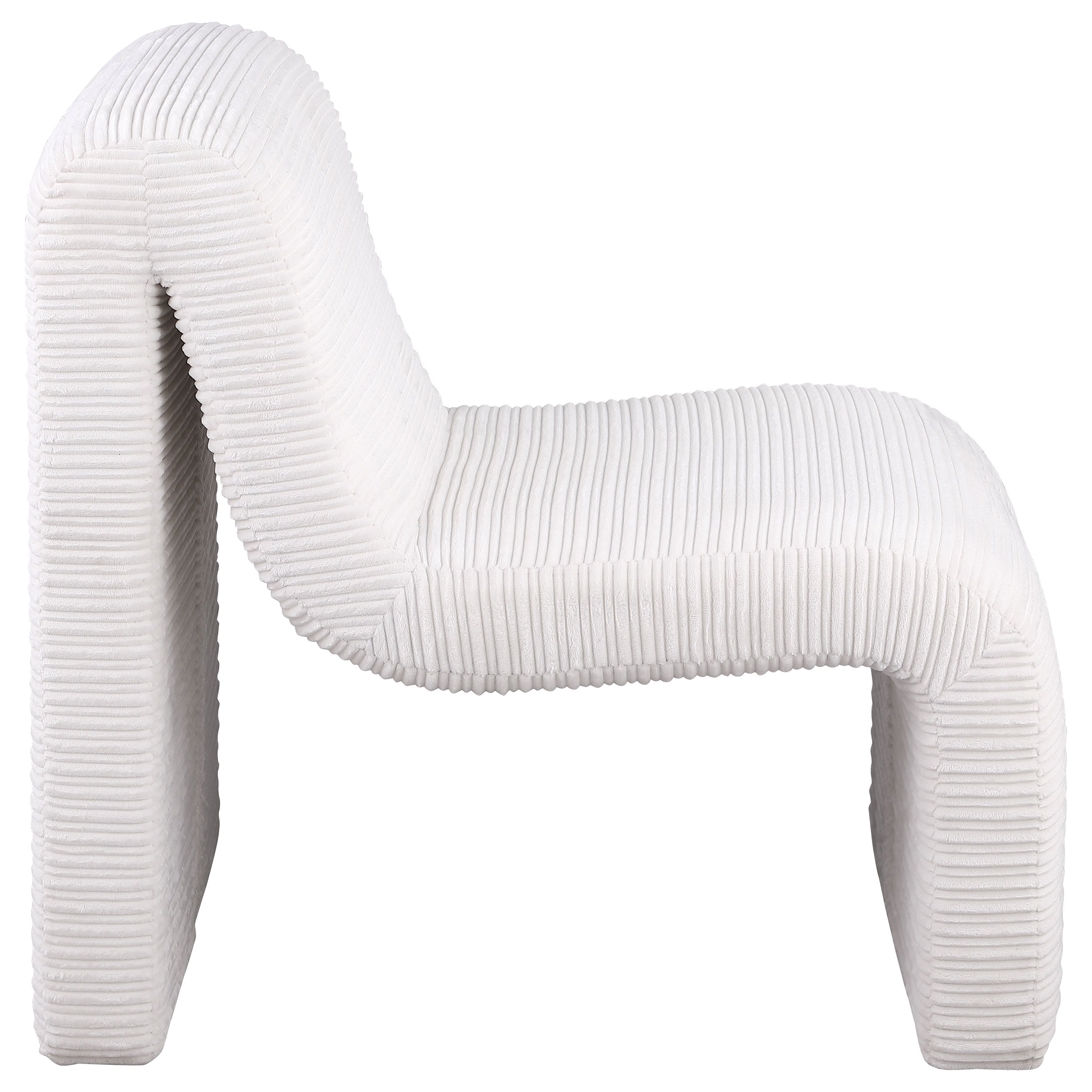 Drayton Upholstered Curved Armless Accent Chair Ivory — view 8