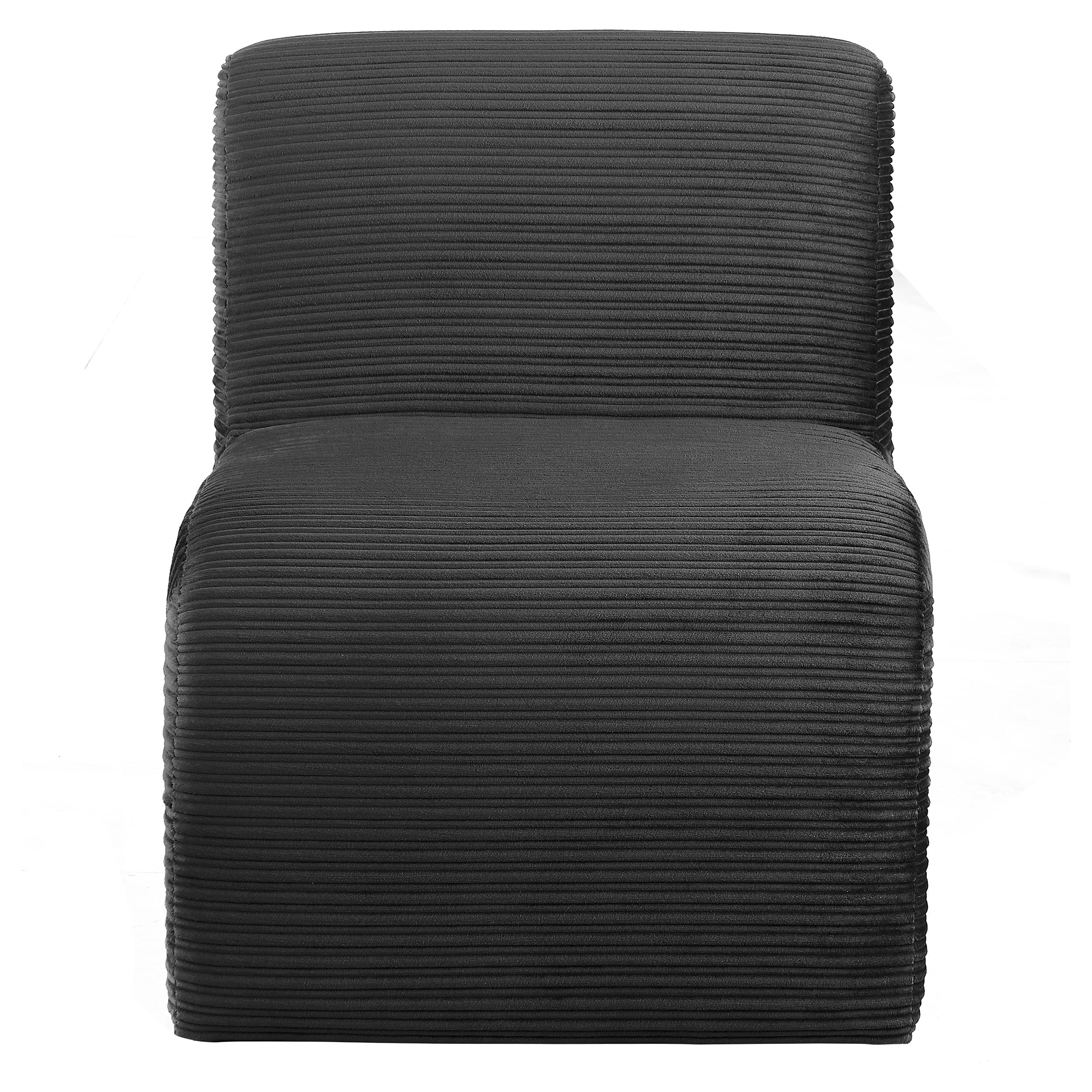 Drayton Upholstered Curved Armless Accent Chair Black — view 3
