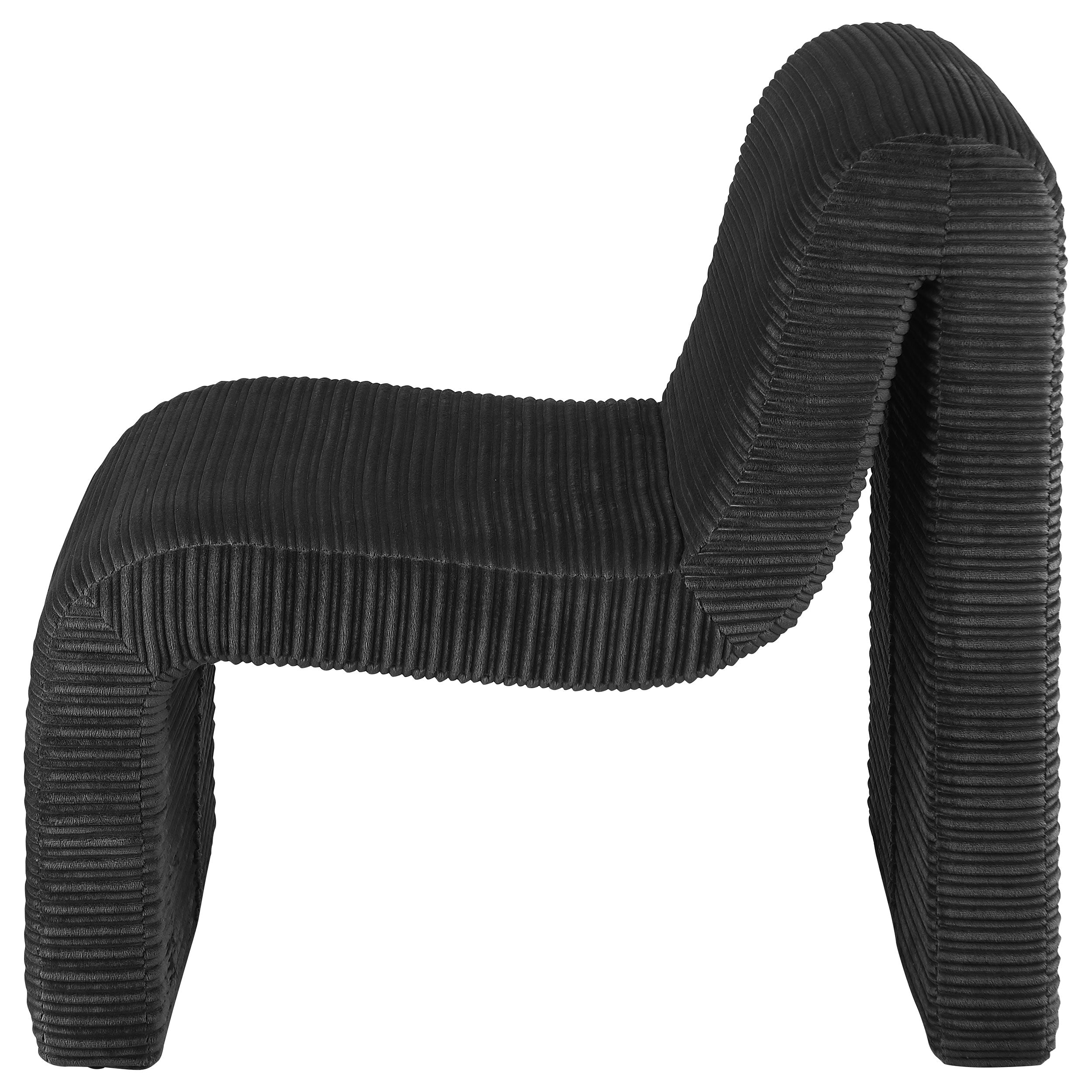 Drayton Upholstered Curved Armless Accent Chair Black — view 5
