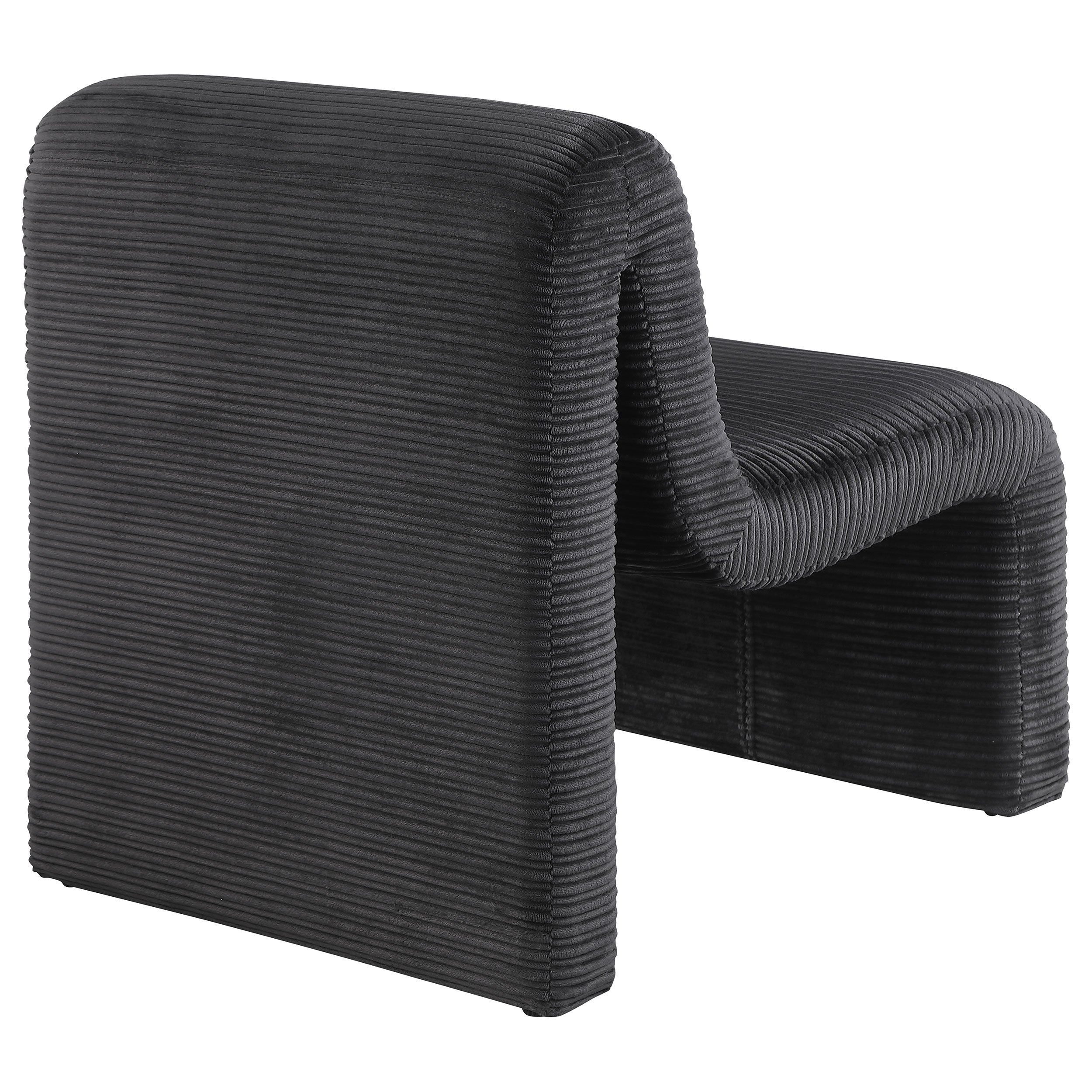 Drayton Upholstered Curved Armless Accent Chair Black — view 7