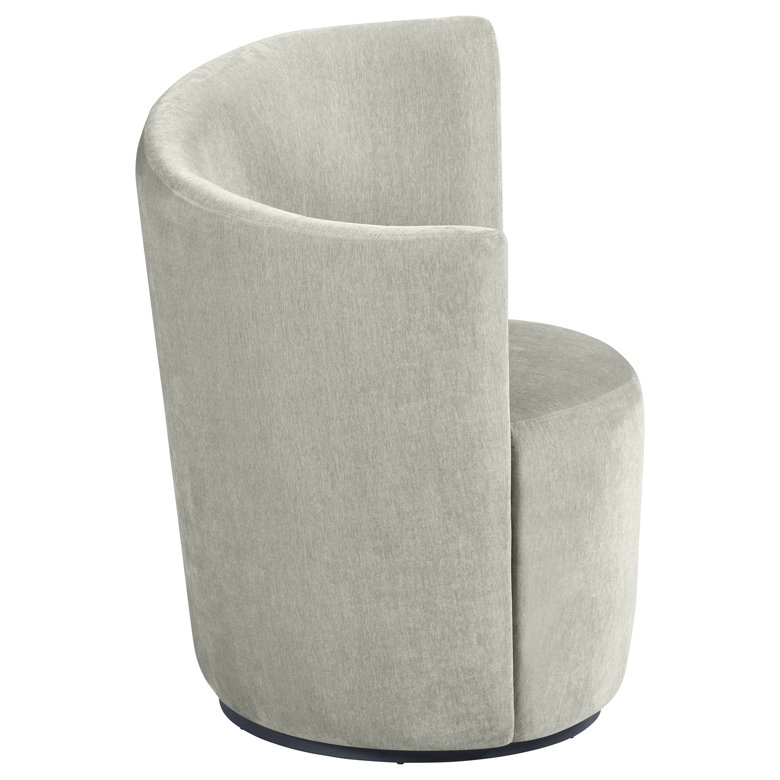 Nueva Upholstered Swivel Chair Curved Backrest Dove Grey — view 5