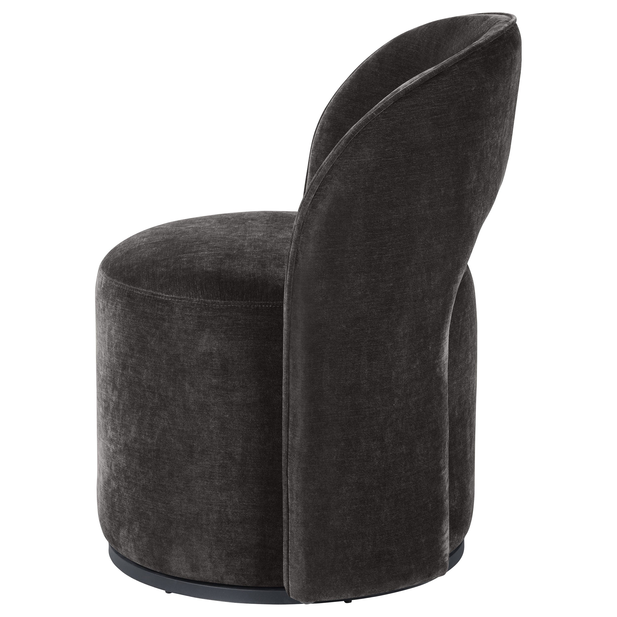 Harjo Velvet Upholstered Swivel Accent Chair Charcoal Grey — view 5