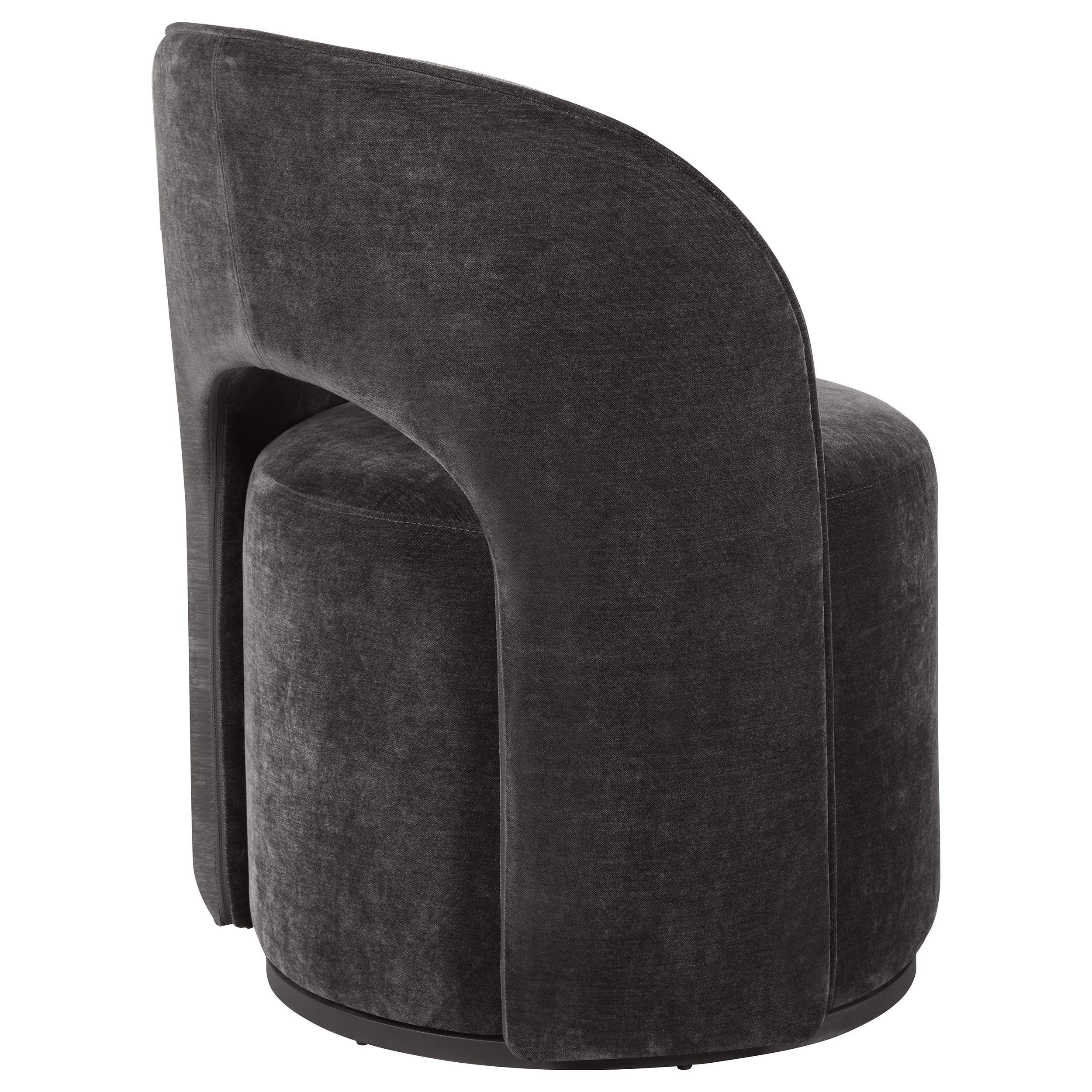 Harjo Velvet Upholstered Swivel Accent Chair Charcoal Grey — view 7