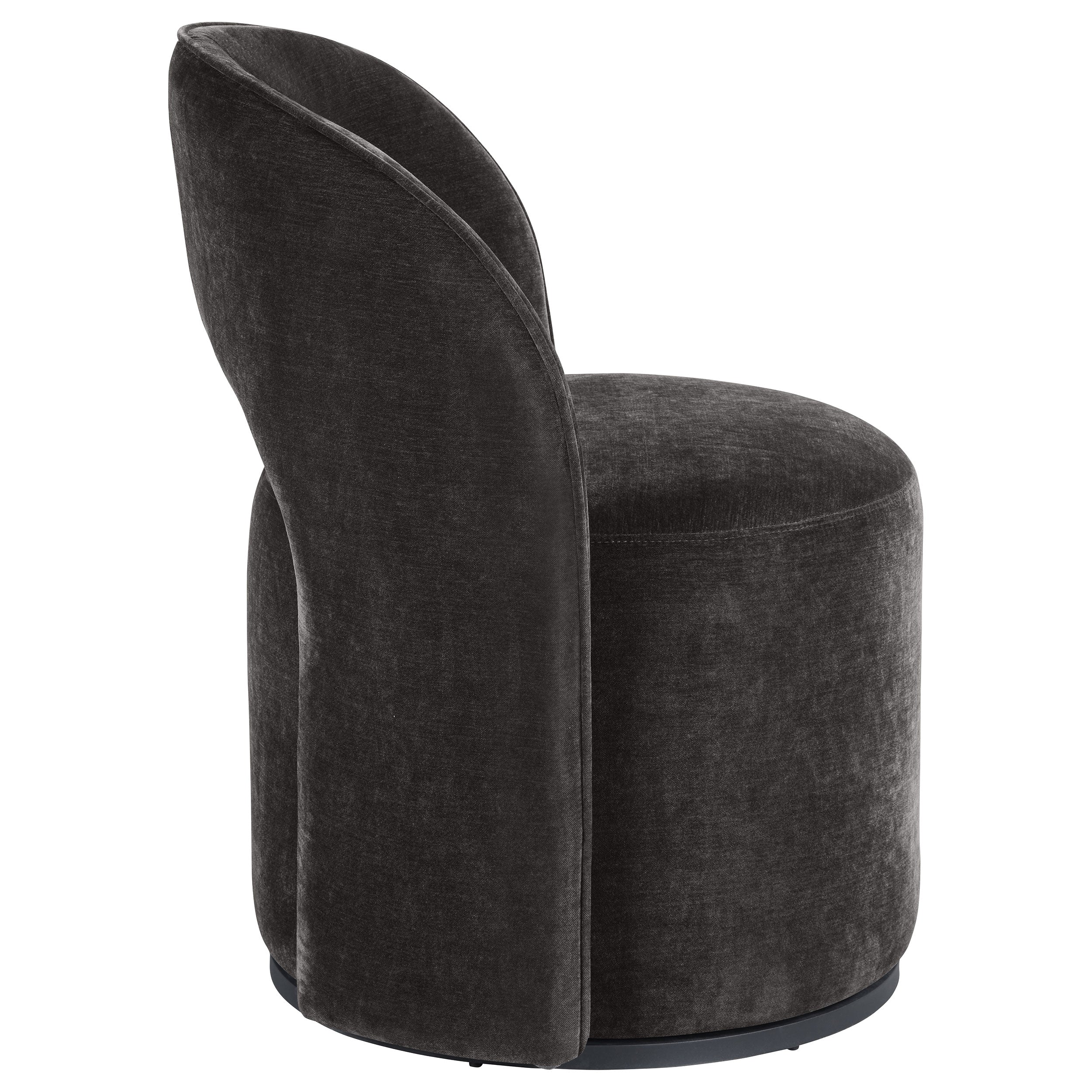 Harjo Velvet Upholstered Swivel Accent Chair Charcoal Grey — view 8