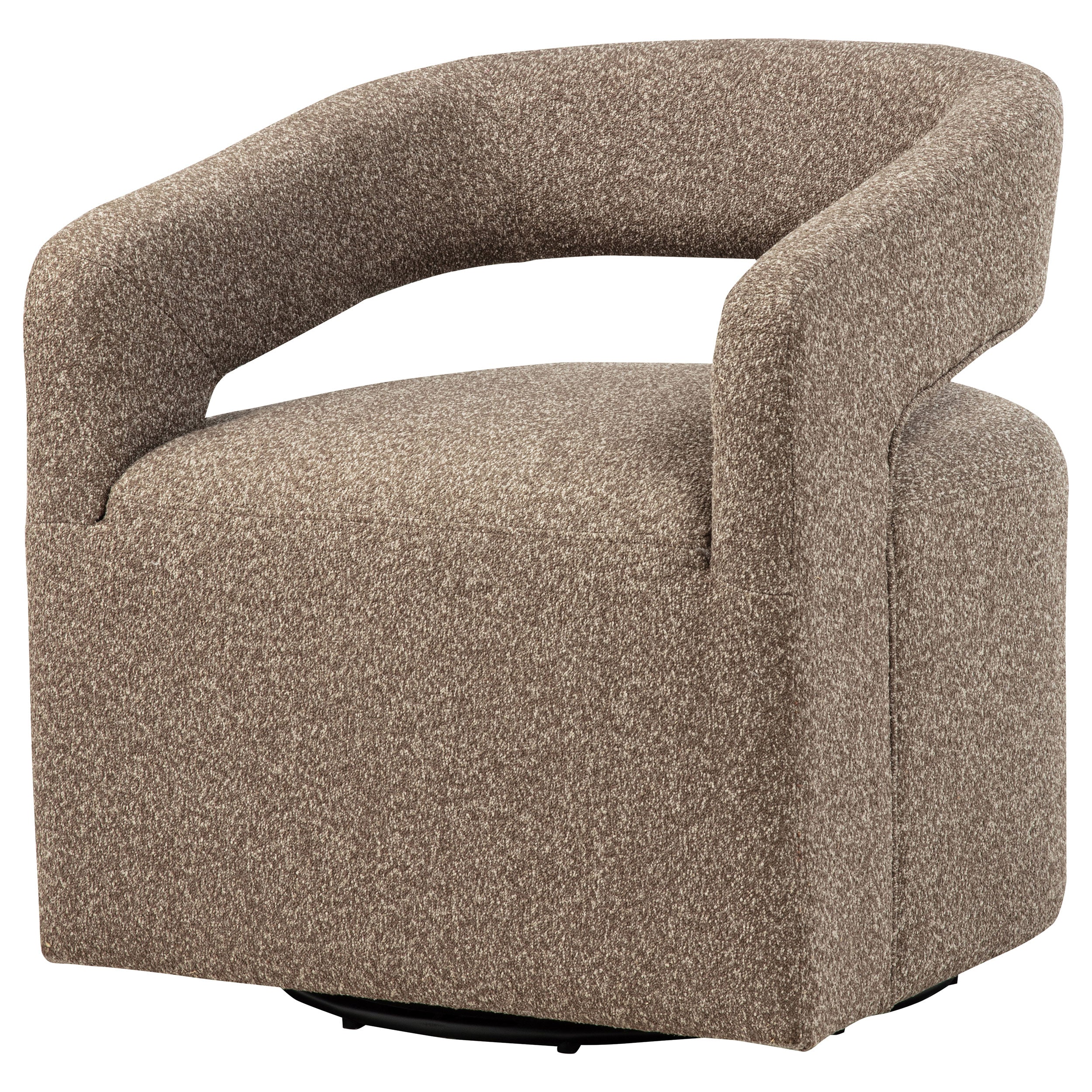 Westhill Boucle Upholstered Swivel Accent Chair Rocky Road — view 4