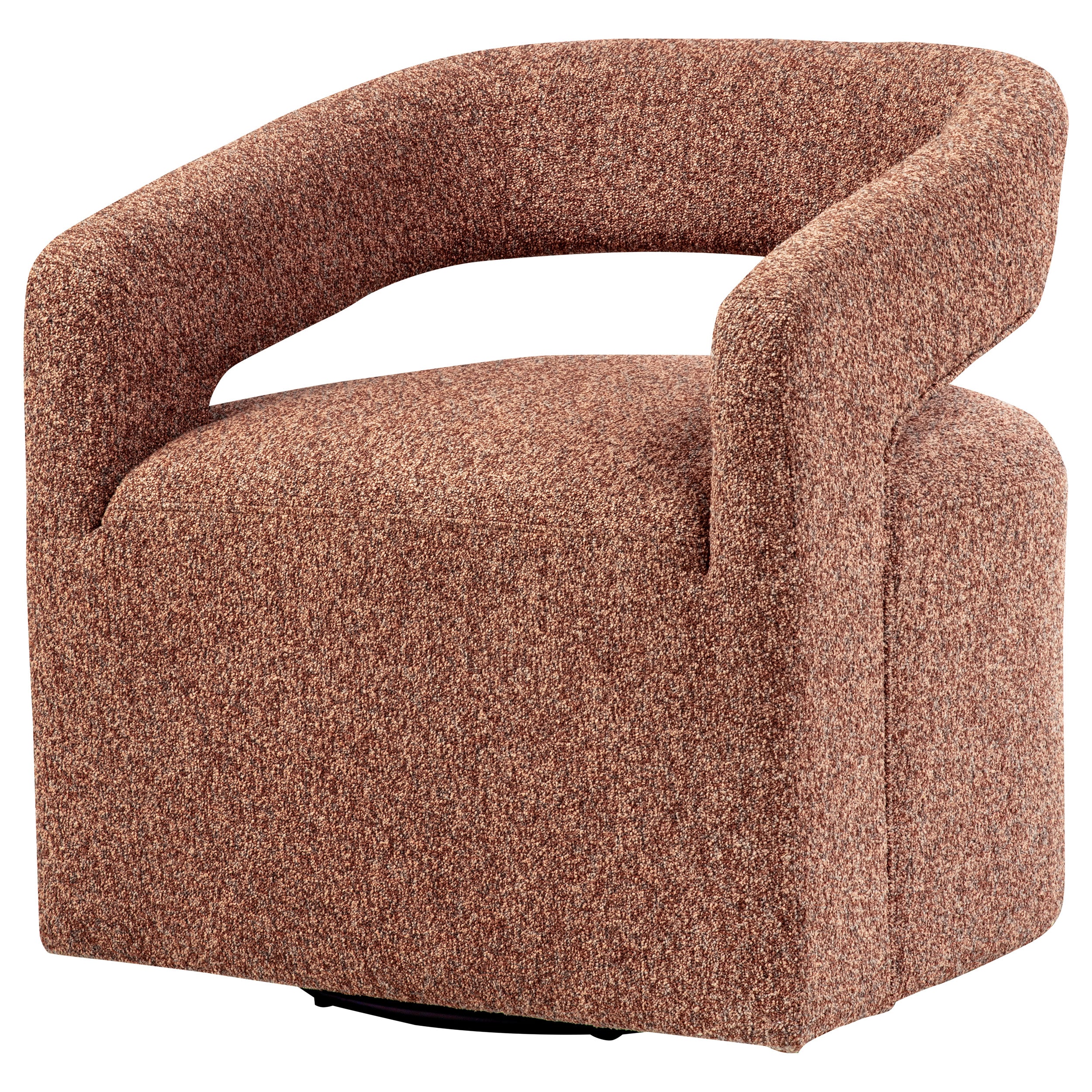 Westhill Boucle Upholstered Swivel Accent Chair Berry — view 4