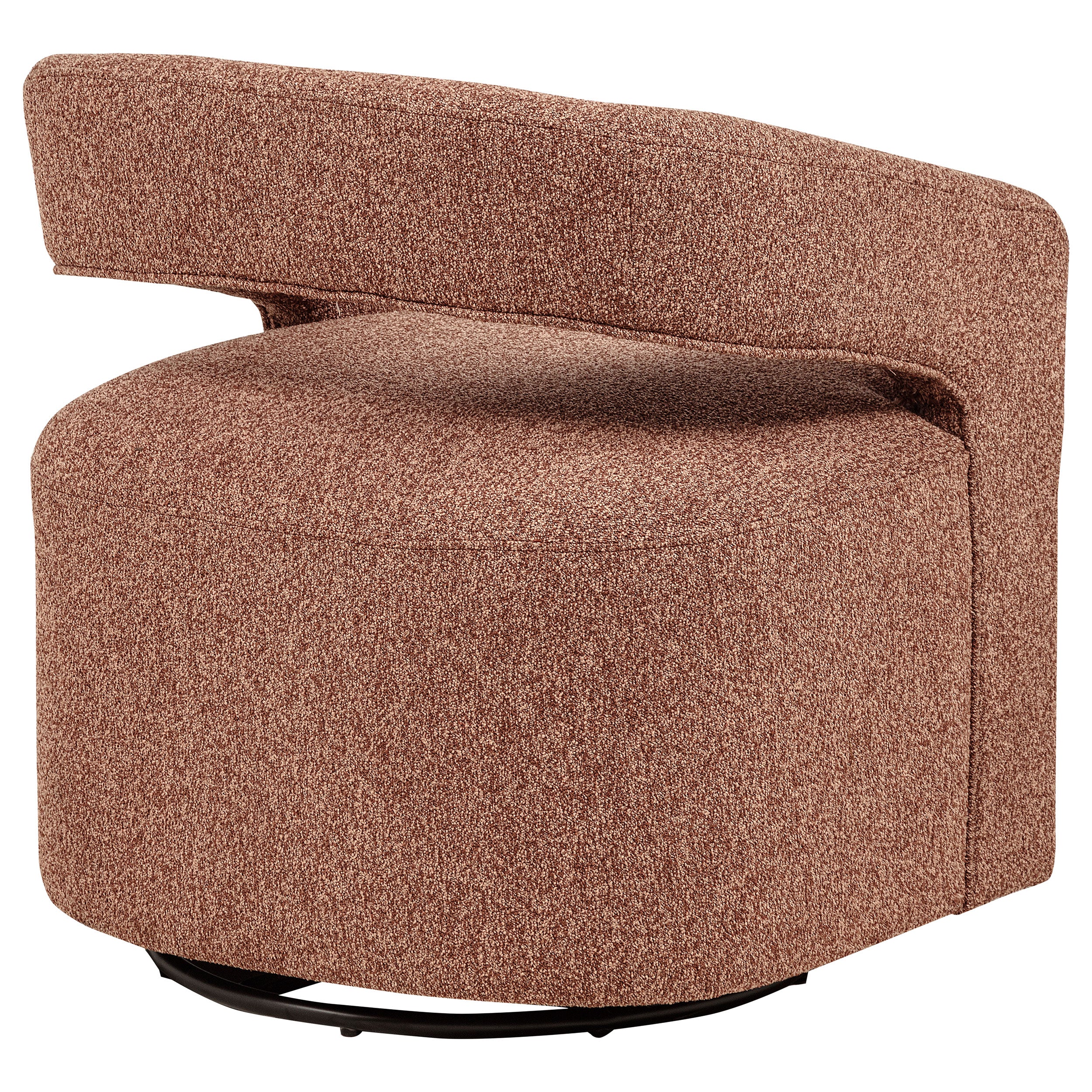 Westhill Boucle Upholstered Swivel Accent Chair Berry — view 8