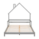 House-Shaped Headboard Bed With Handrails, Slats